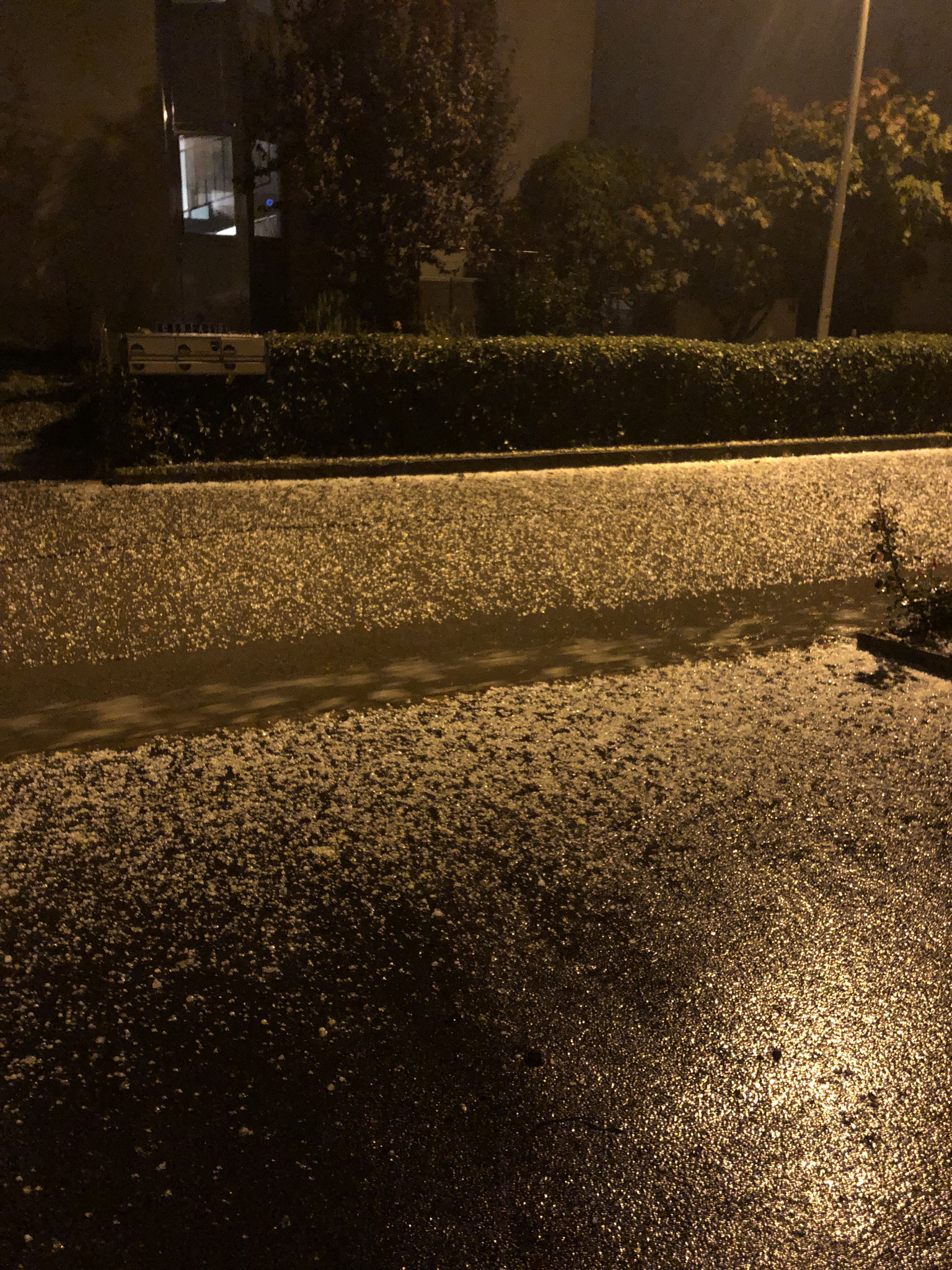 Hagel im August 2019