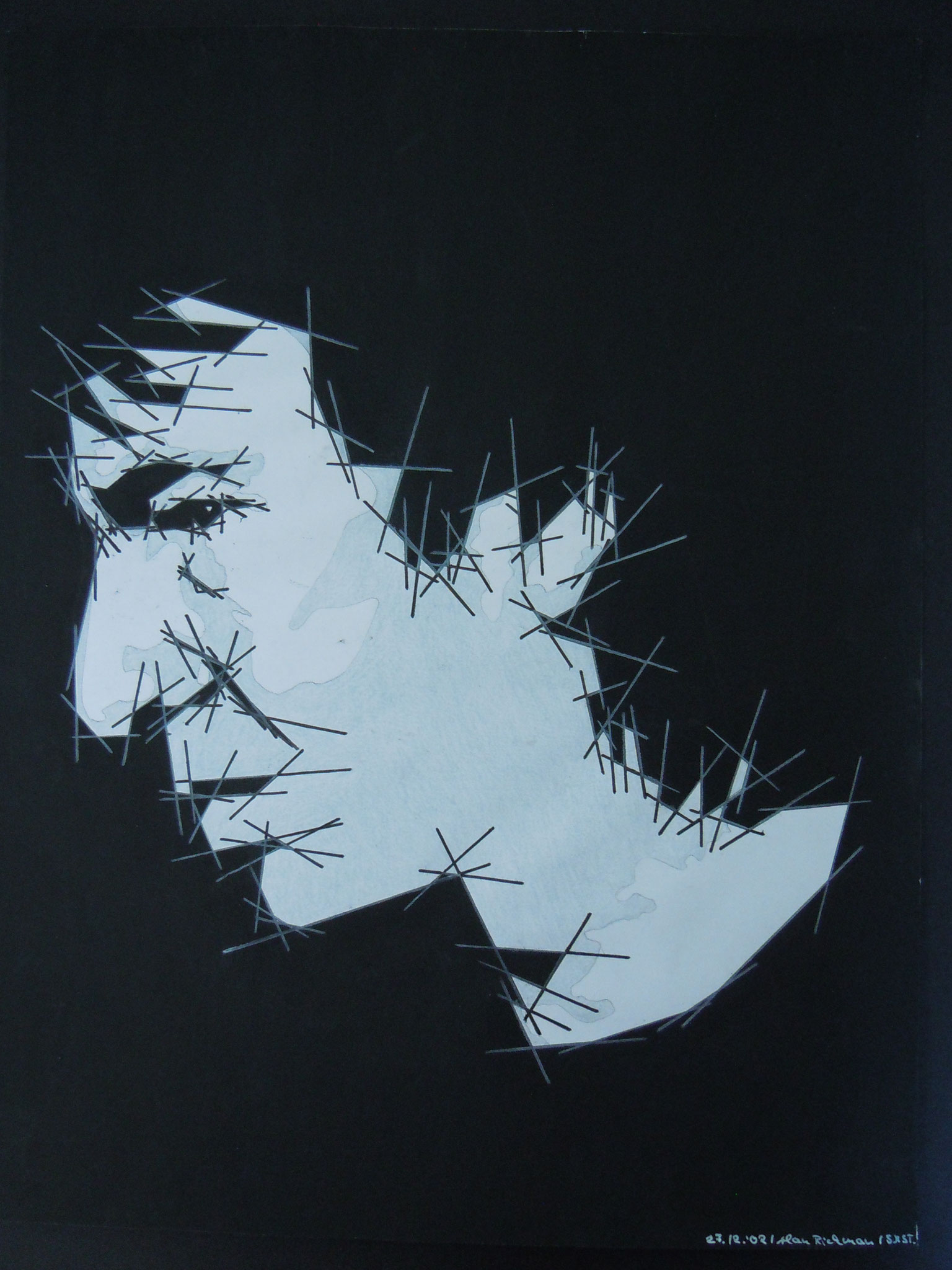 RICKMAN (Wasserfarbe, Kreide, Filz-&Buntstift auf Papier,H 38cm x B 28 cm)