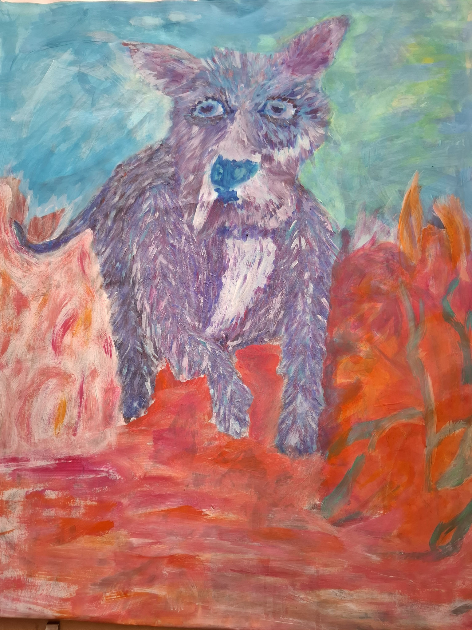 Hund 2020, Guache/Karton, (verk.)