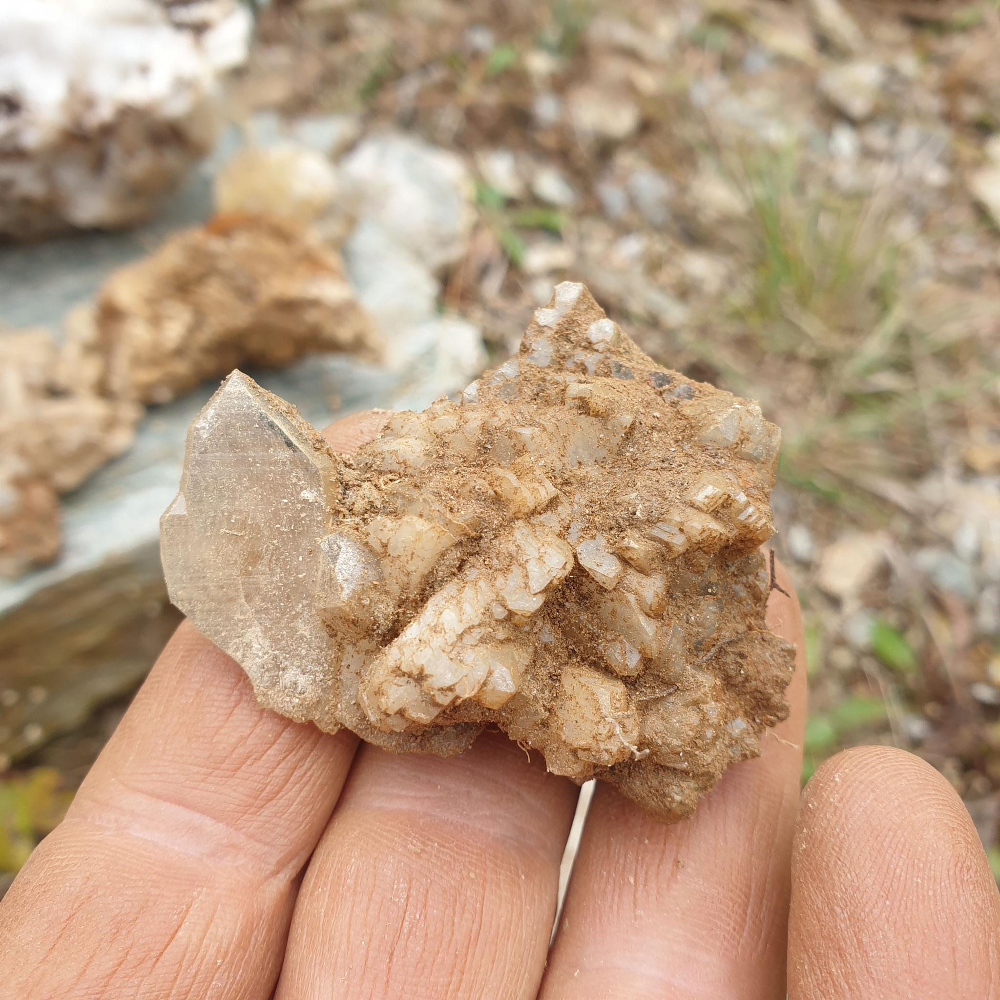 ...Rock Crystal with Albite...