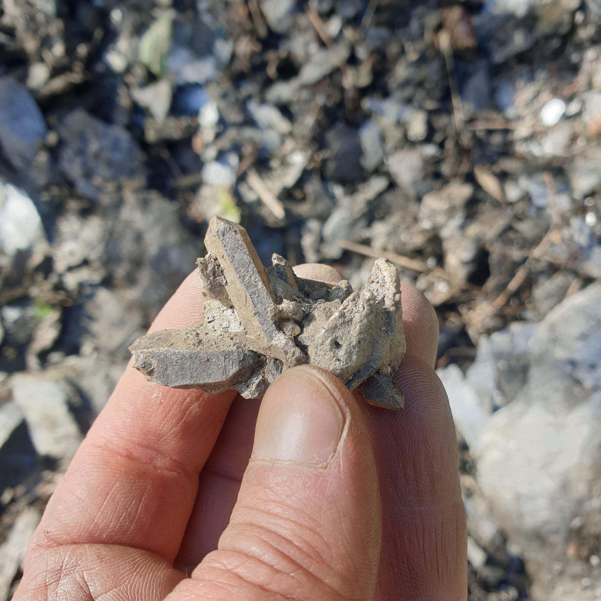 ...small specimen with Rock Crystals and Calcite...