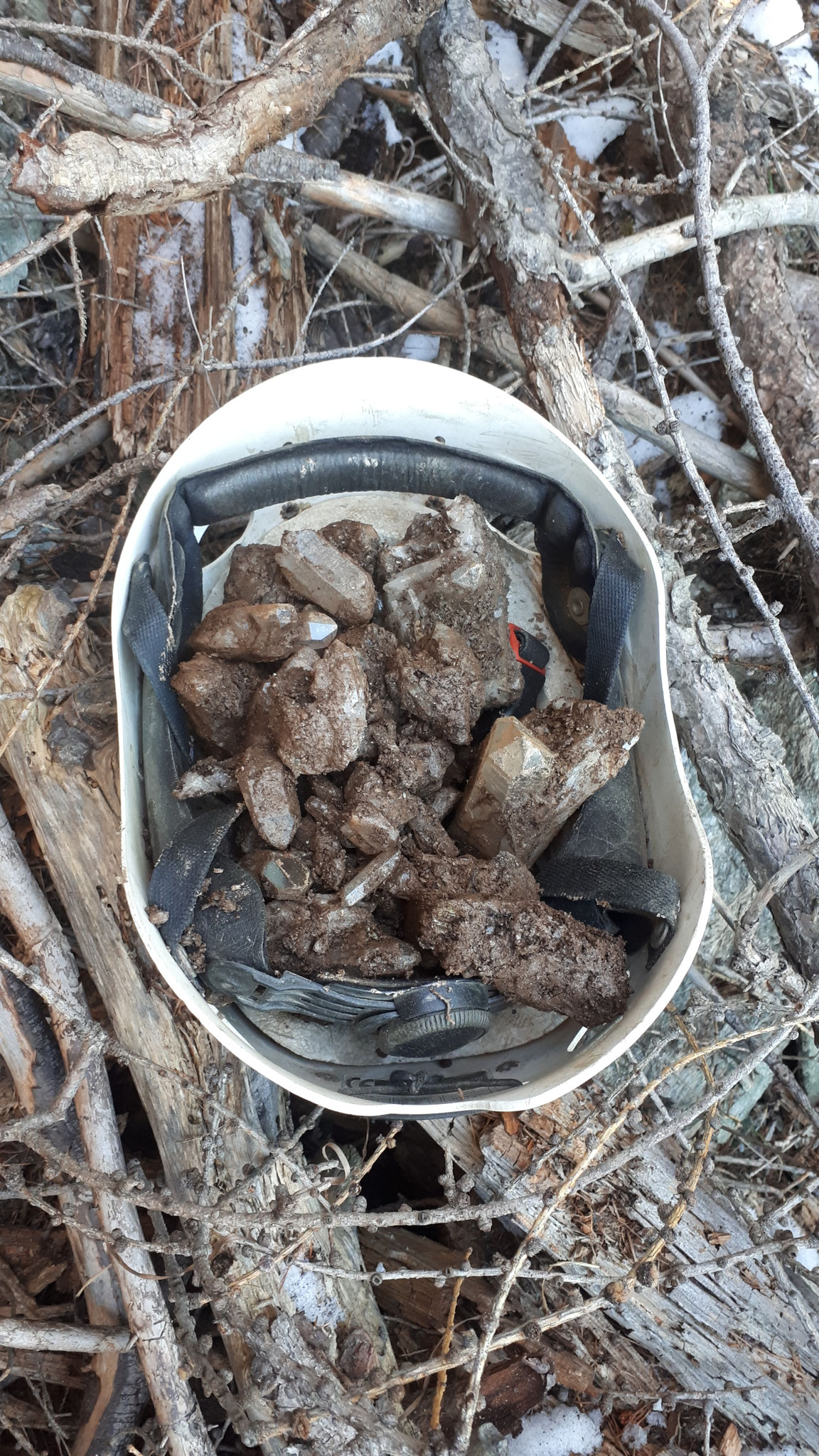 ...helmet full of crystals...