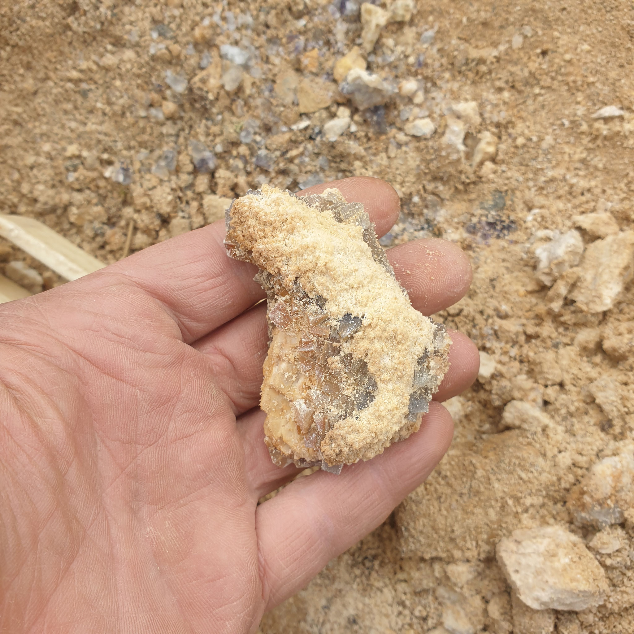...Fluorite crystals on Dolomite...