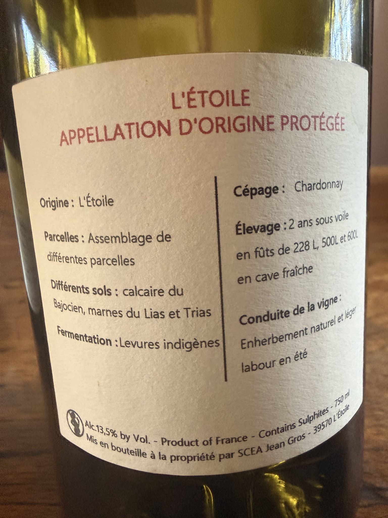 chardonnay, 2 jaar sous voile