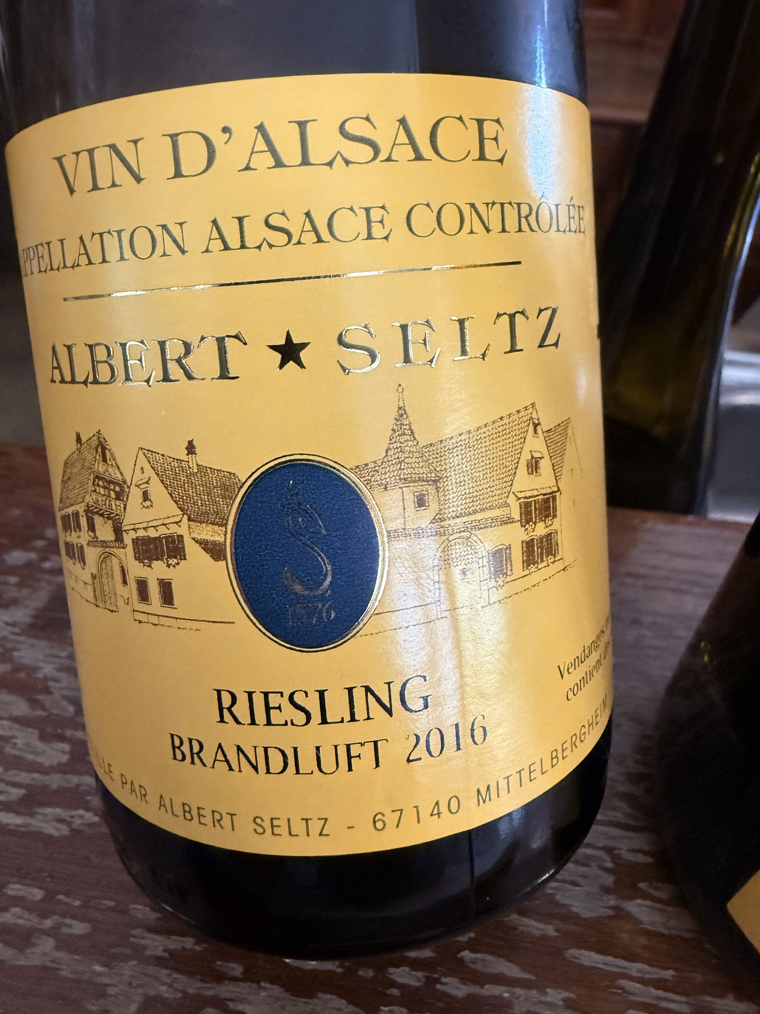 Riesling Brandluft 2016, strak maar wel rijp bewaarwijn.