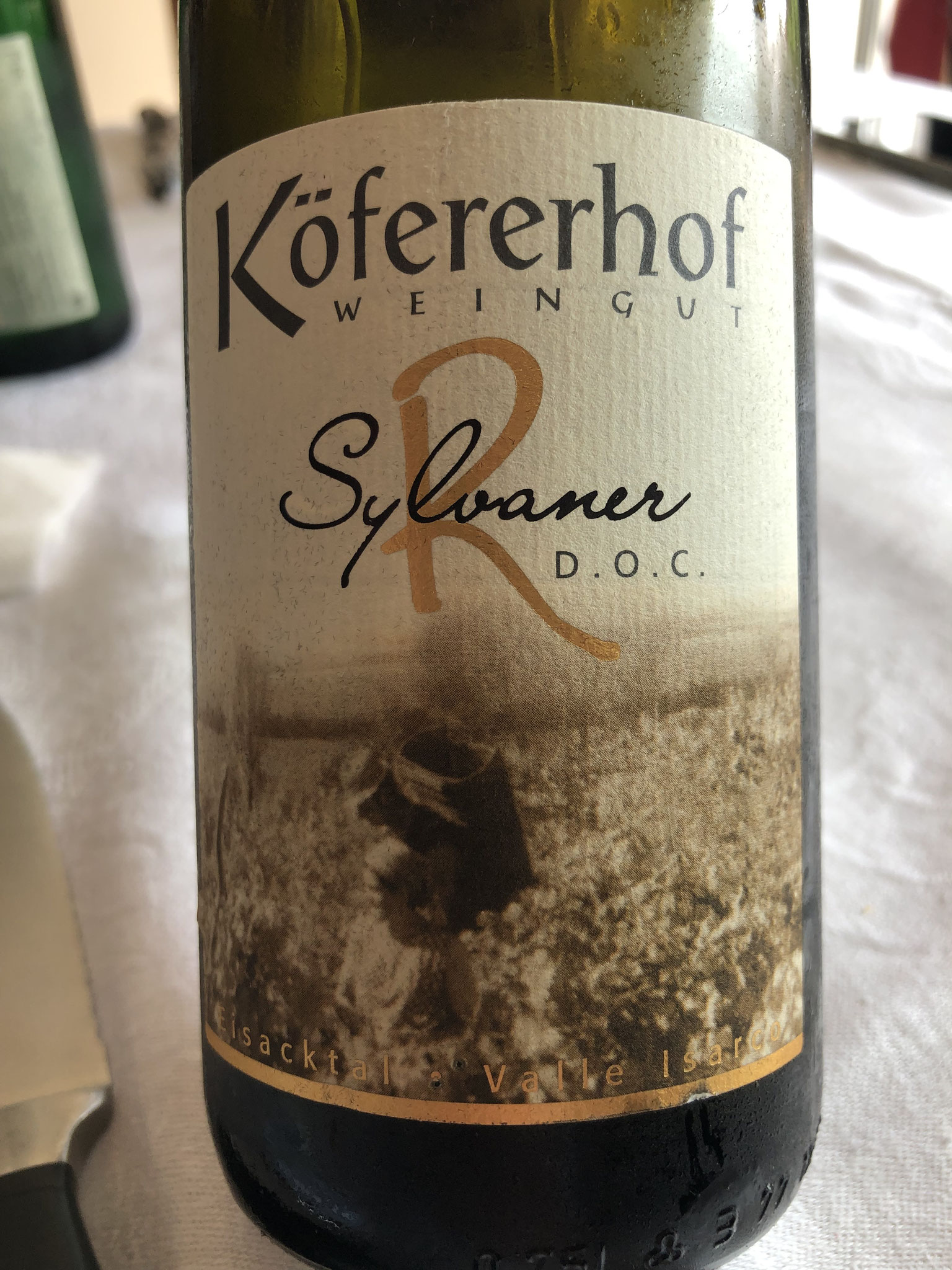 Licht groengeel. Fijn geel fruit, citroen, peer perzik, komijn. Zet rijp@, goed in balans, zet breed uit, mooie zuren, goede lengte met citrus A(-) 24,5€