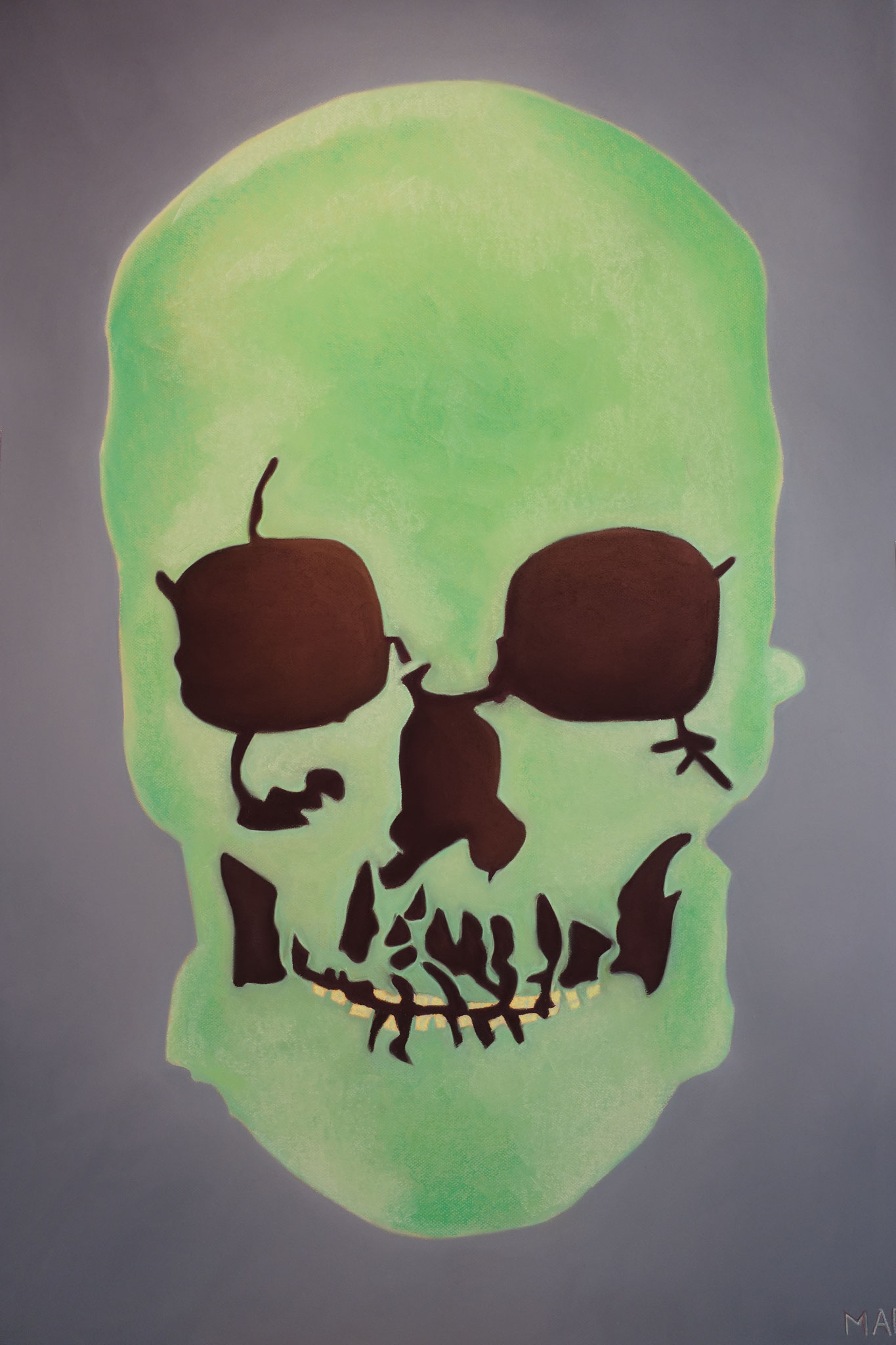Crâne vert, 80x120, 3000 €