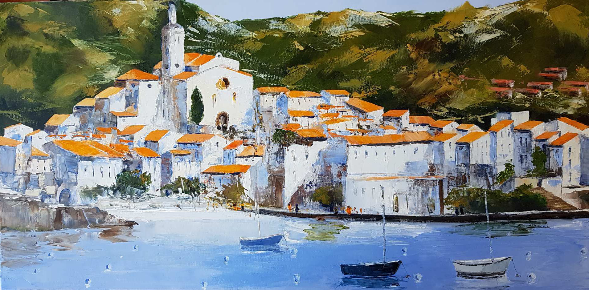 Marie Luce PELLEGRIN  "Cadaques" huile