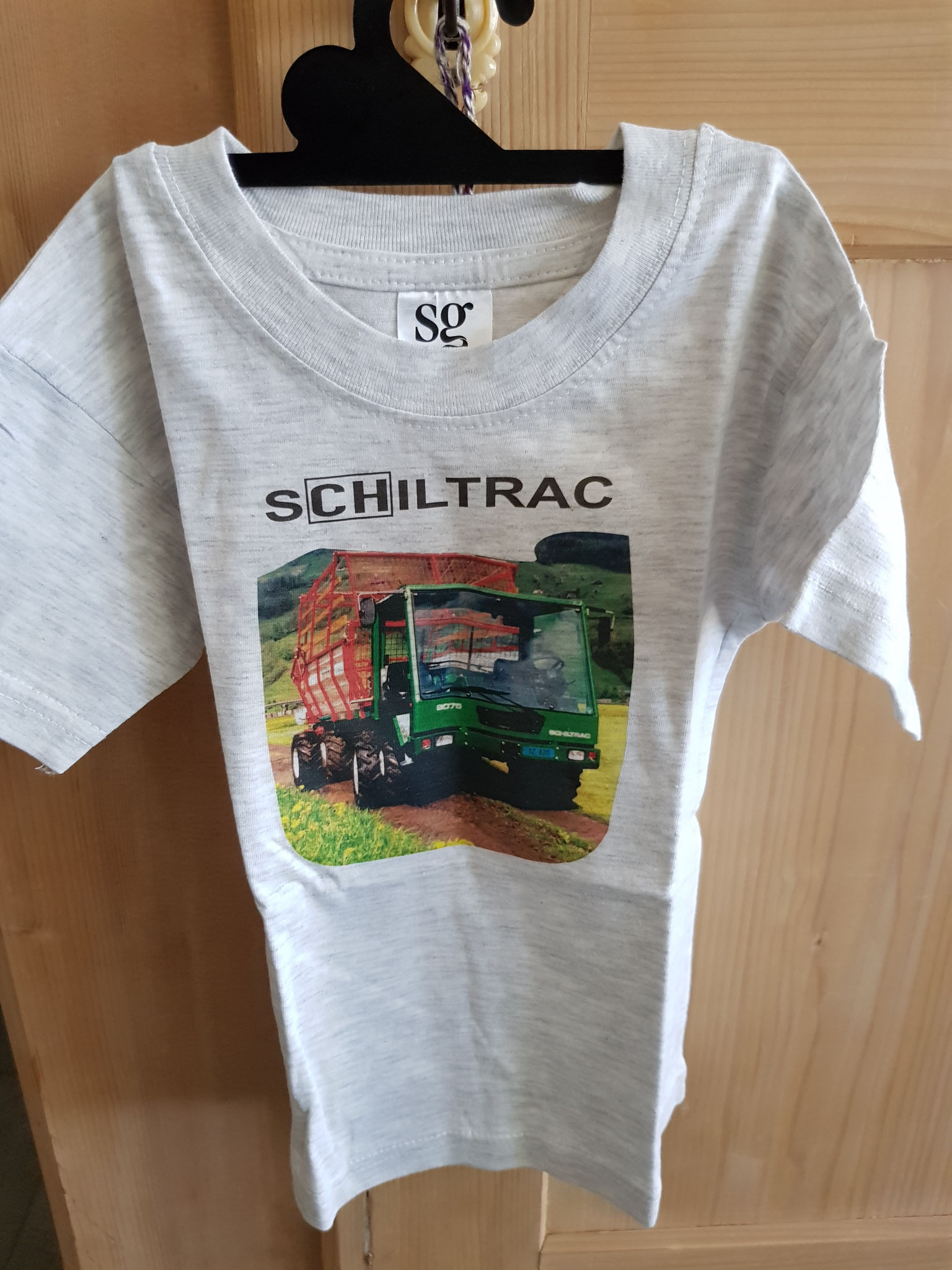 Kindershirt Gr. 90-152 inkl. Druck grau meliert