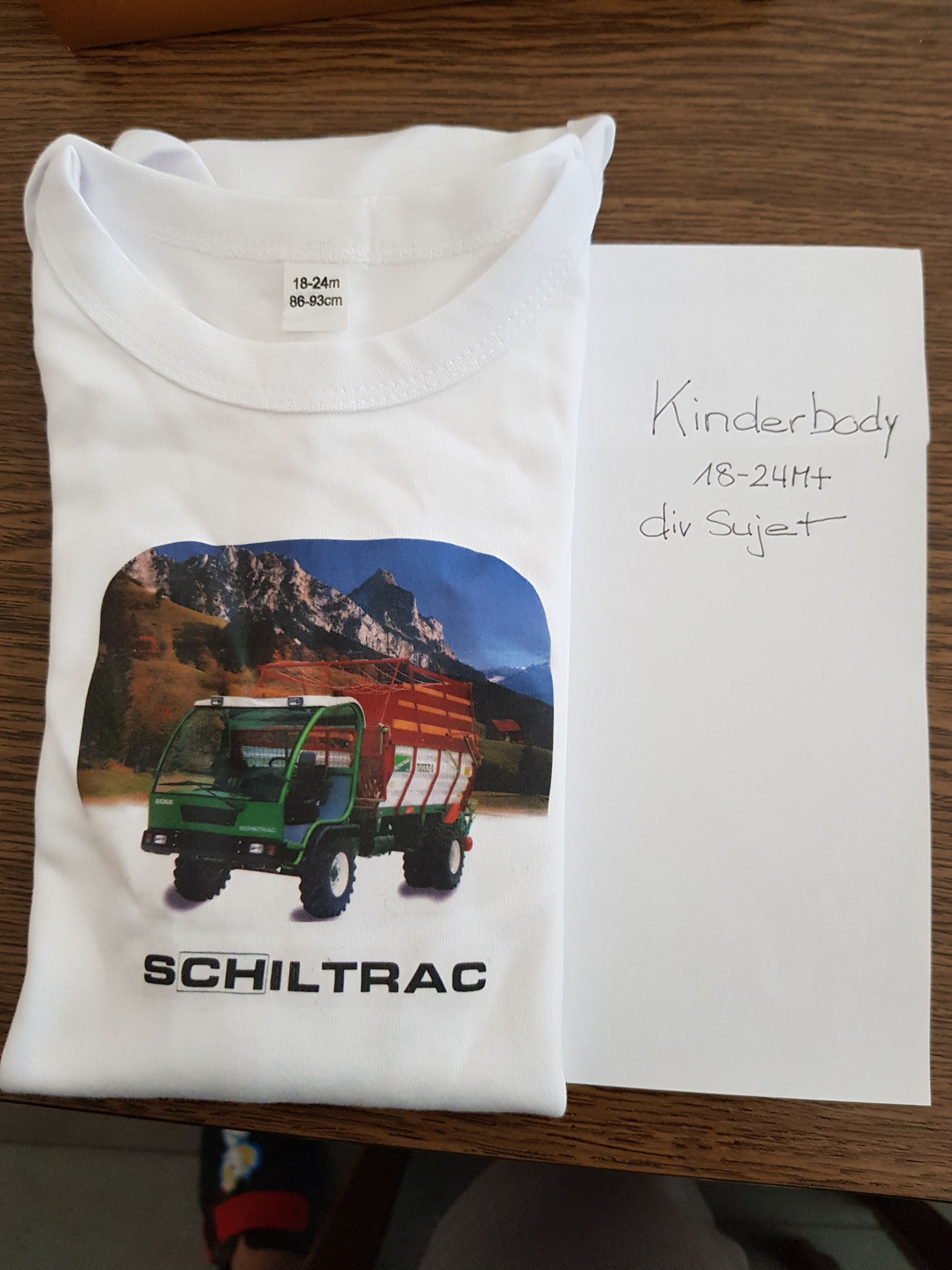 Kinderbody 86/92 inkl. Druck weiss