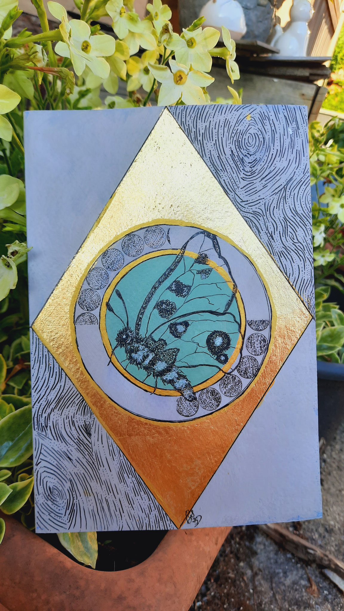 greeting card with finishing techniques