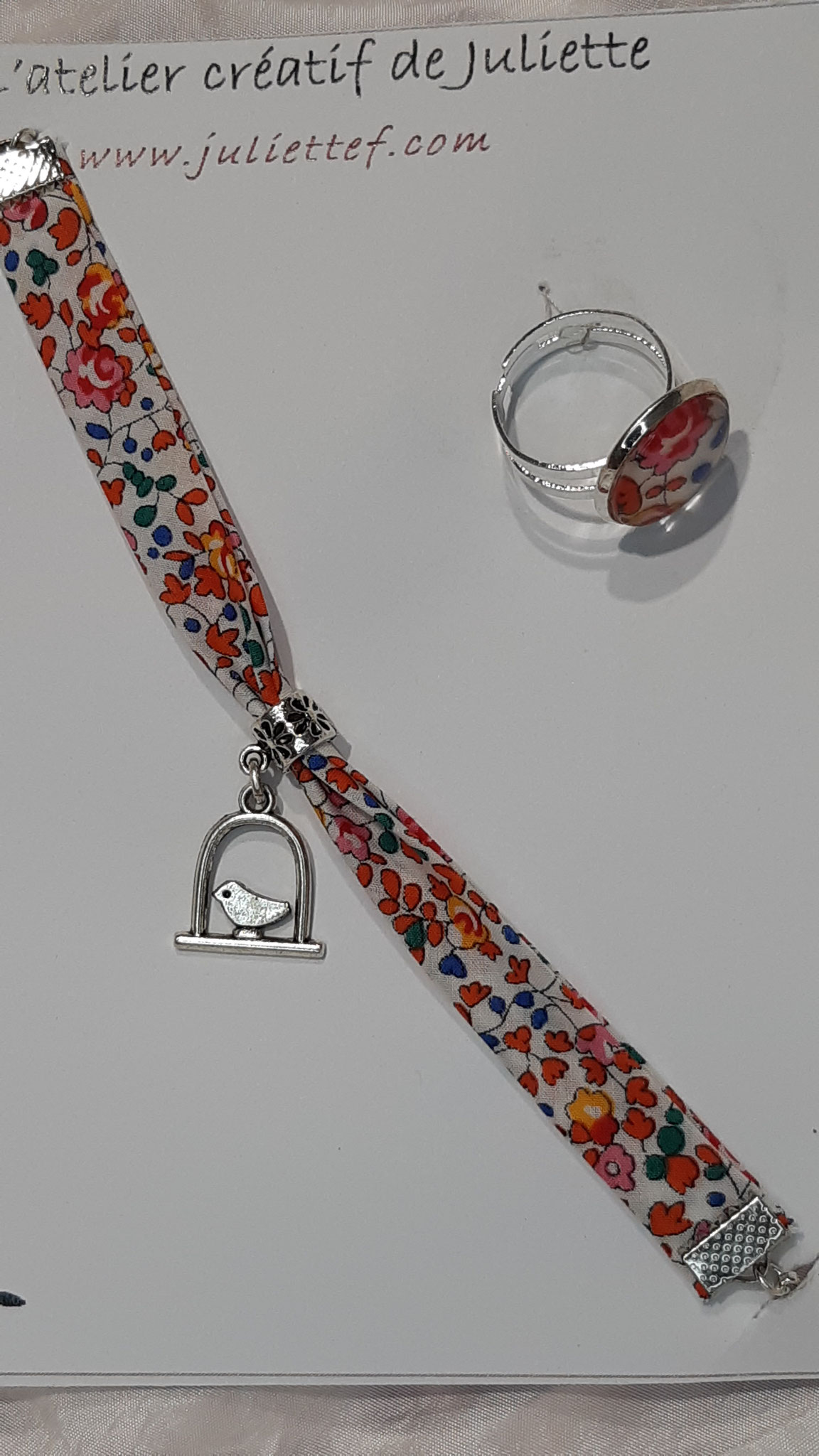 modèle 6 : bracelet + bague oiseau