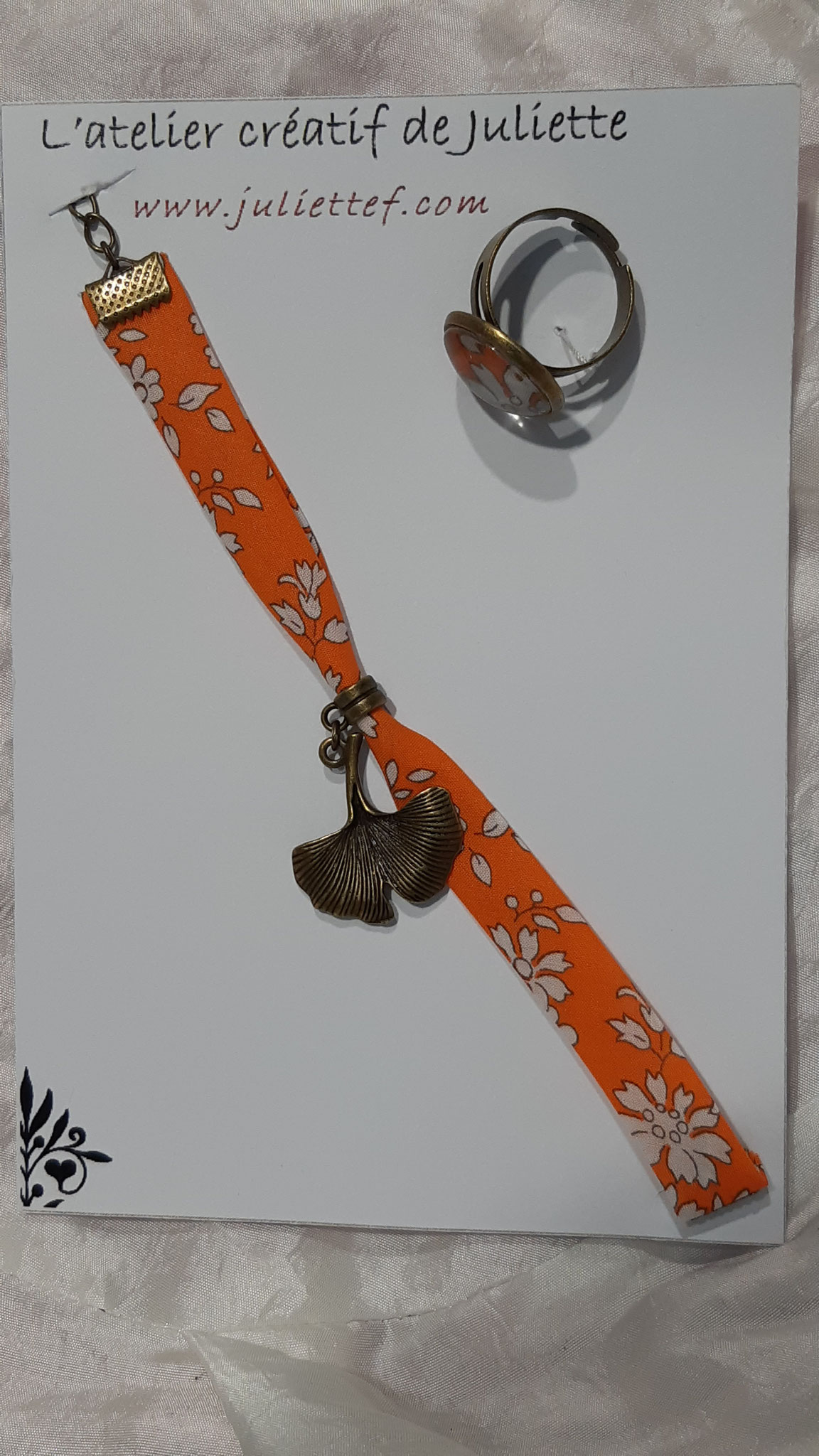 modèle 1 : bracelet + bague gingko