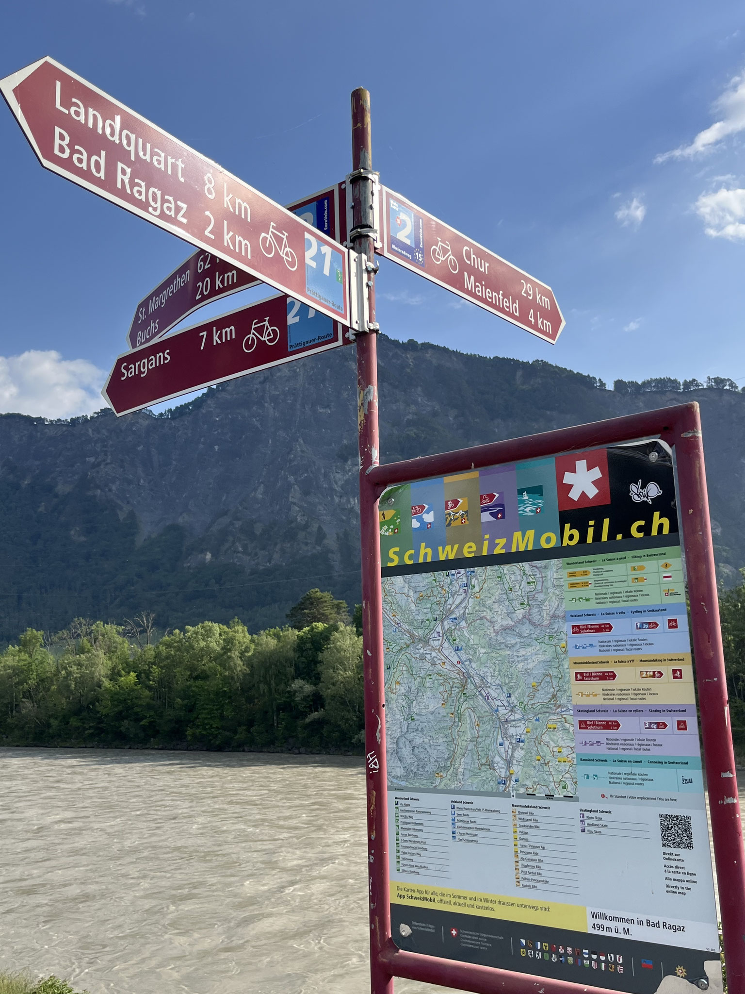 … auf einem Radweg des Veloland Schweiz.