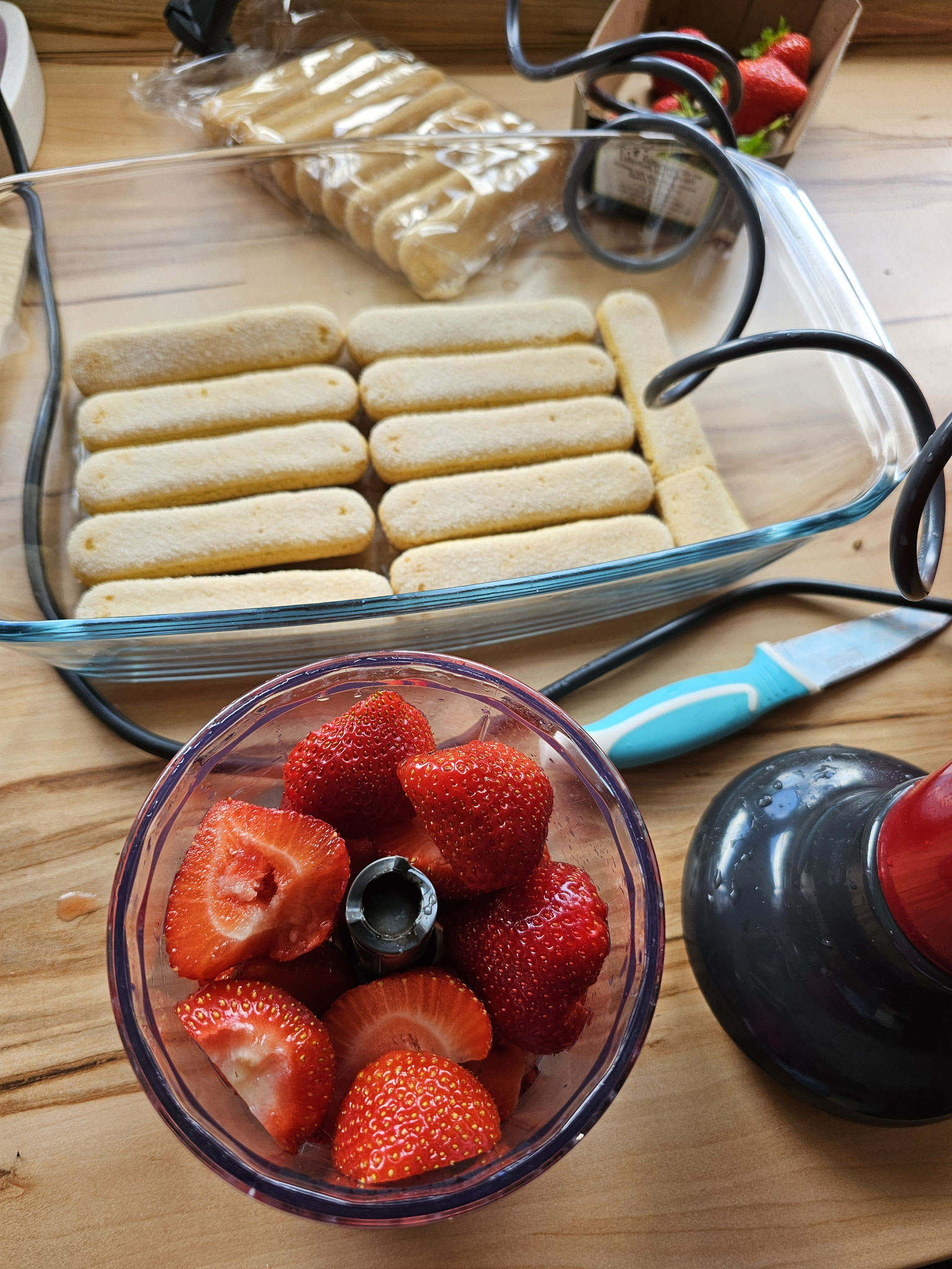 Geputzte Erdbeeren für Yogurette Tiramisu