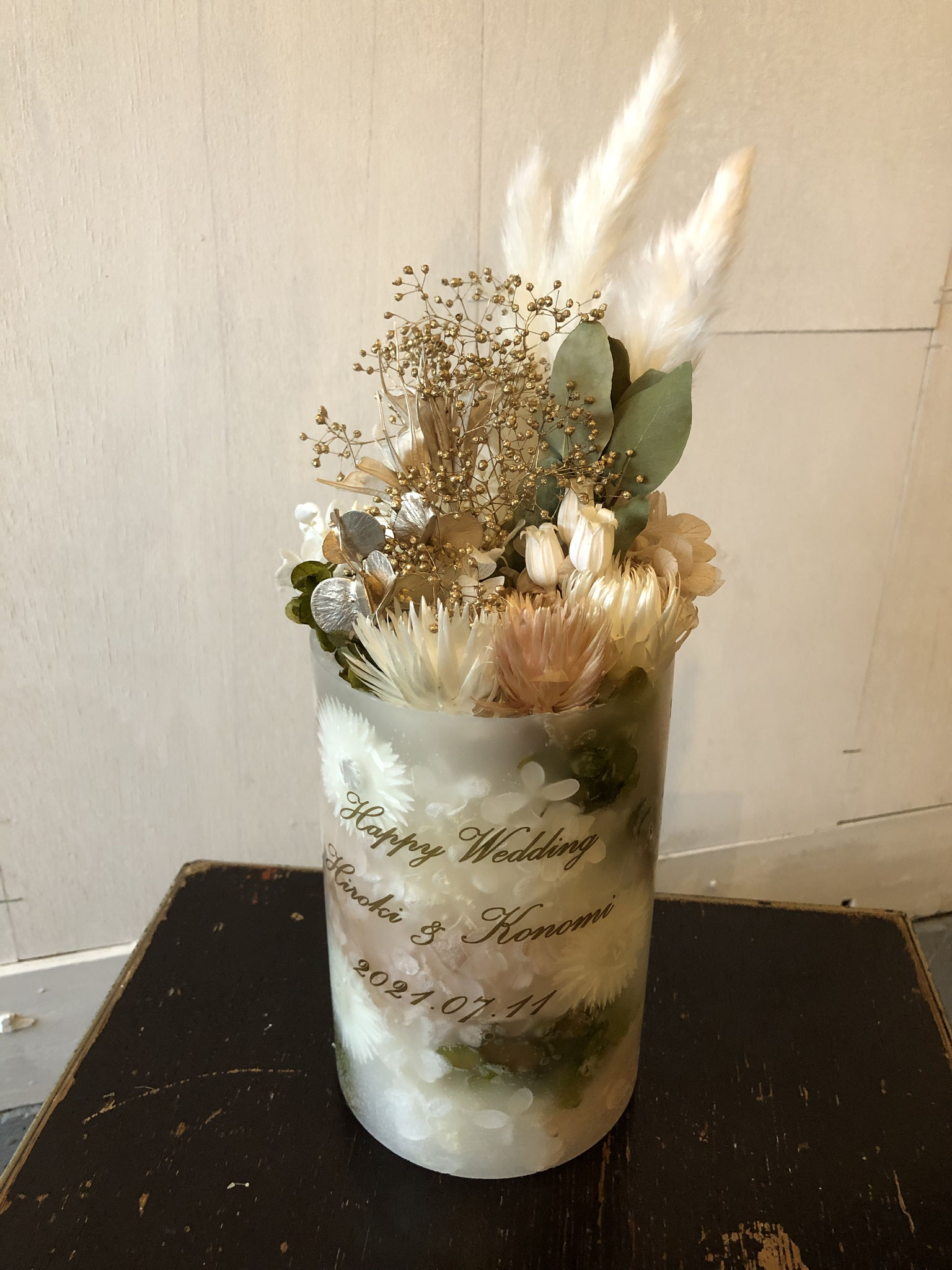 ⑥キャンドルオブジェ(花もりもり)　幅１０×高さ１５＋15