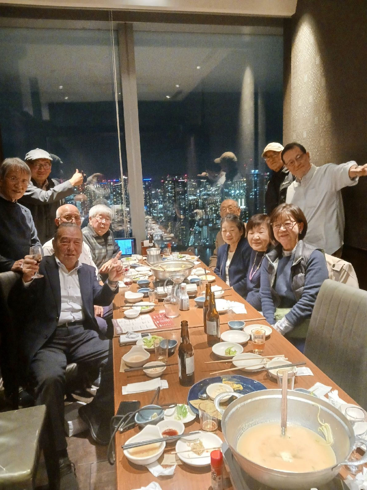 夜景を見ながら反省会