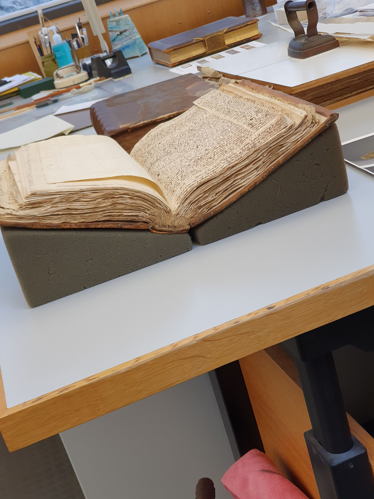 Book being restored at the OCC (Oxford Conservation Consortium) 