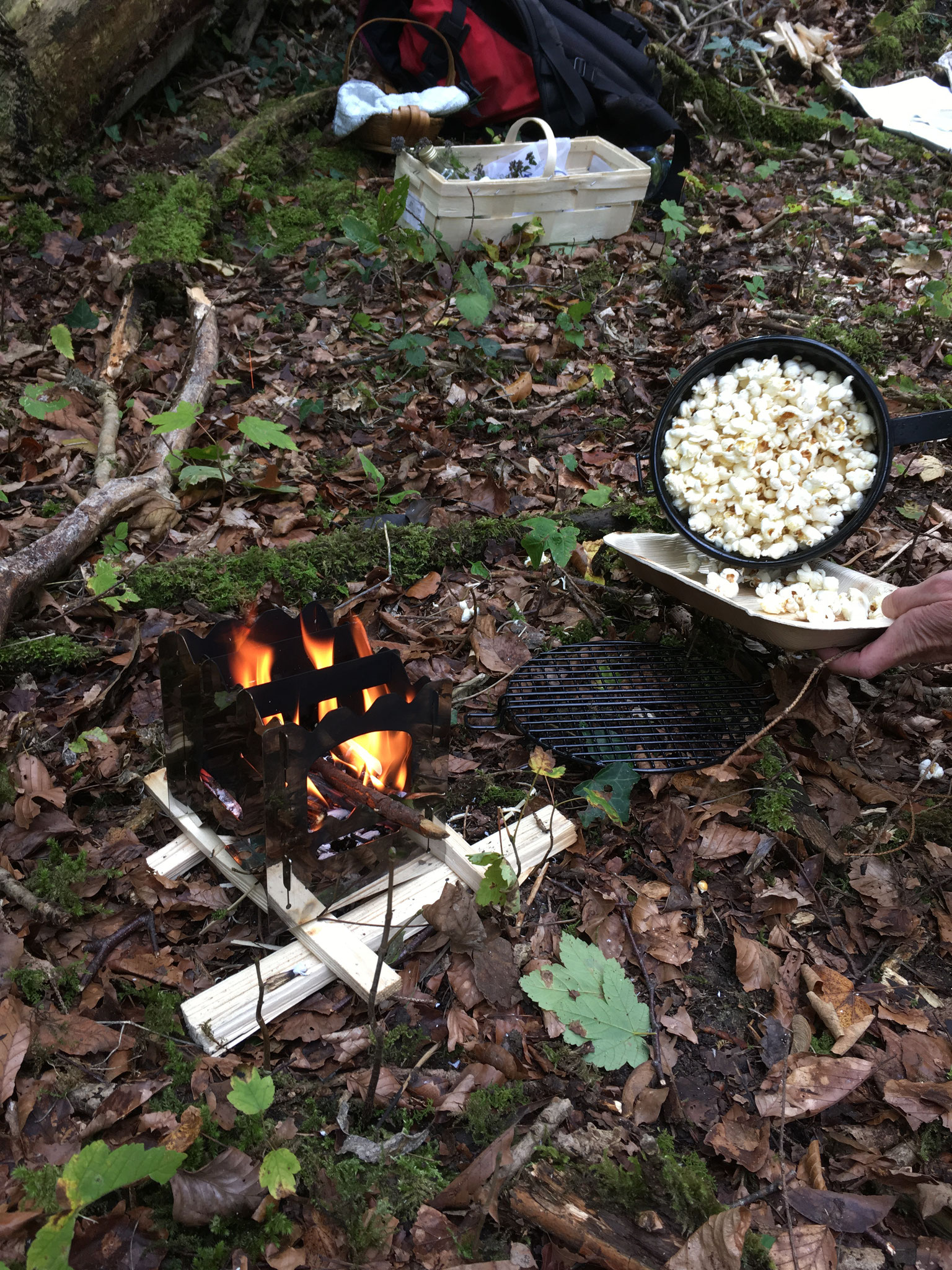 Popcorn auf dem Hobokocher zubereitet