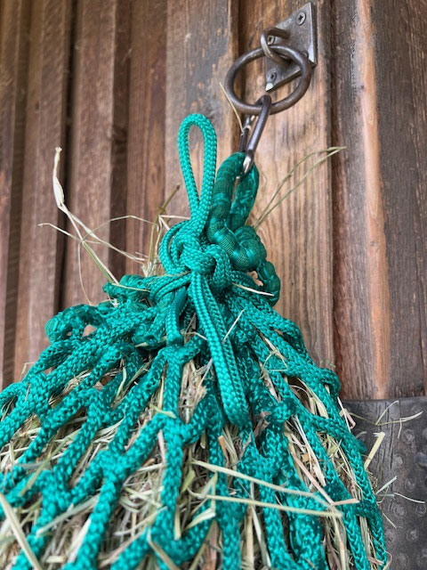 Wir nehme einen normalen Karabiner, da durch die Höhe eigentlich nichts passieren kann. Und man kann ihn schnell einhängen. Dort könnte man dann auch noch eine Sollbruchstelle einarbeiten in die dann der Karabiner einhängt wird.