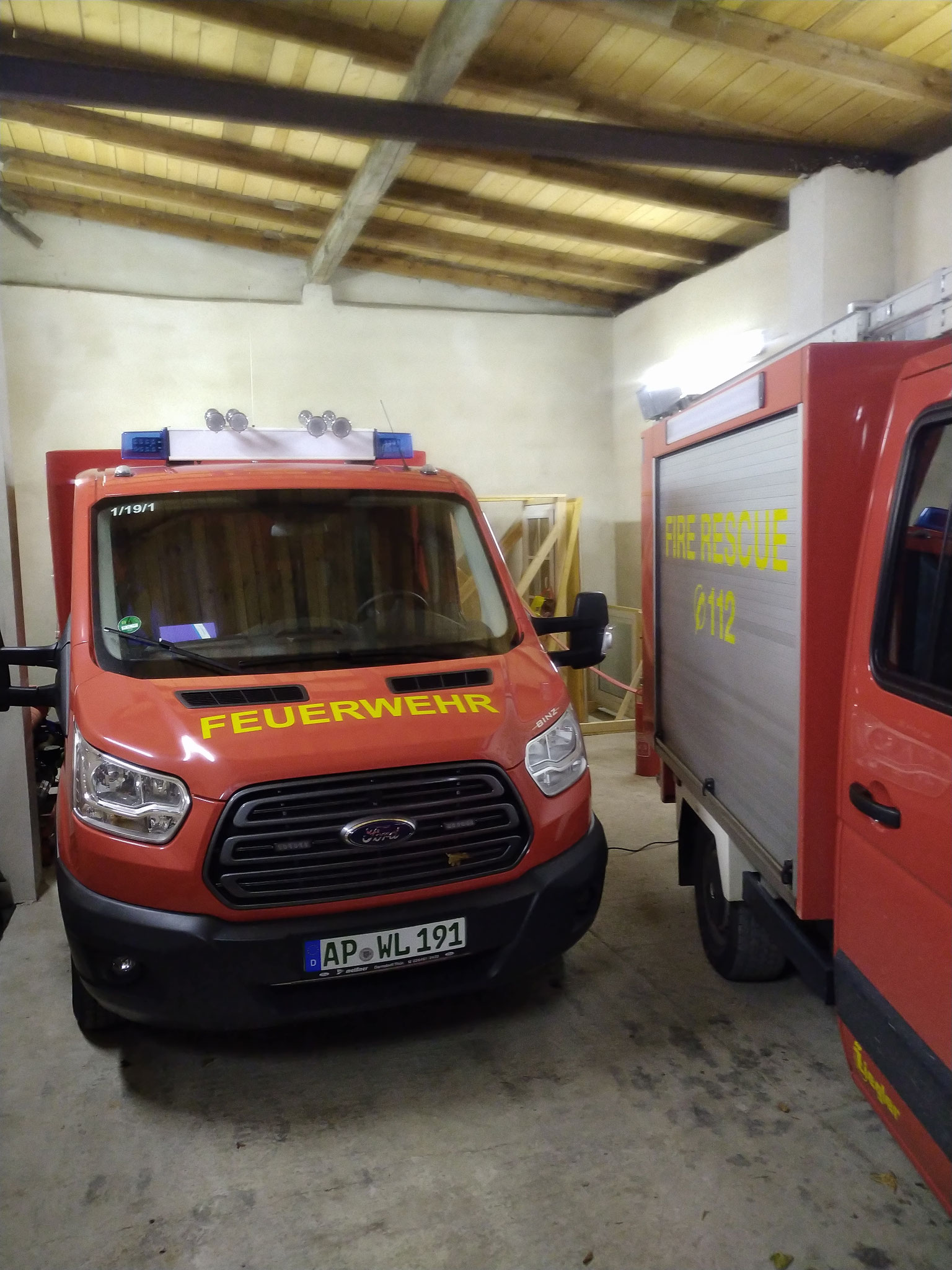 Etwas eng ist es im Gerätehaus.