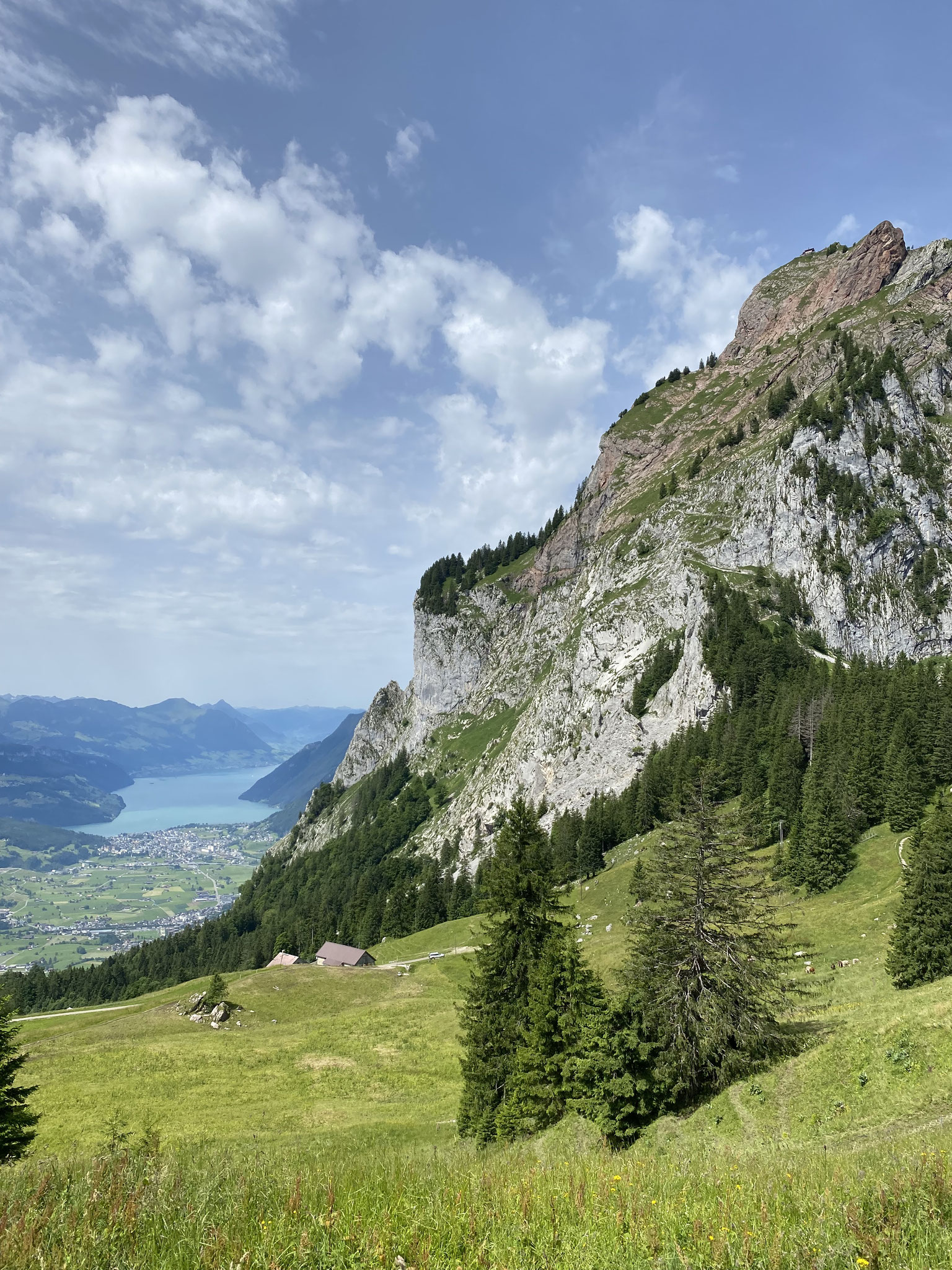 Sicht auf Brunnen/Vierwaldstättersee von Zwüschet Mythen
