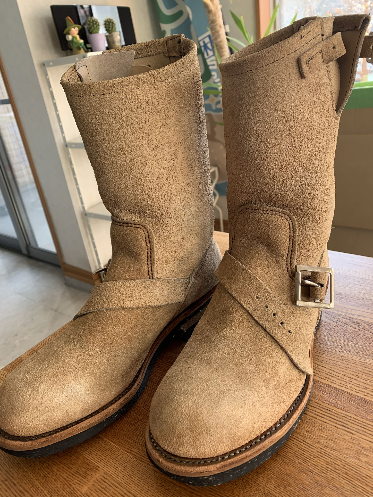 REDWINGスエードブーツの黒ずみ除去