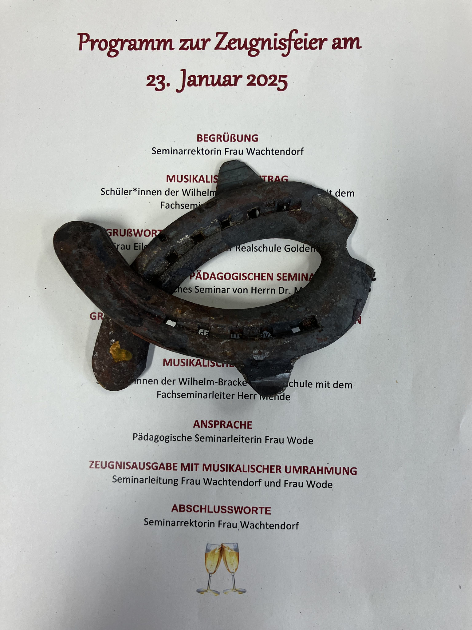 Programm der Zeugnisfeier 2025