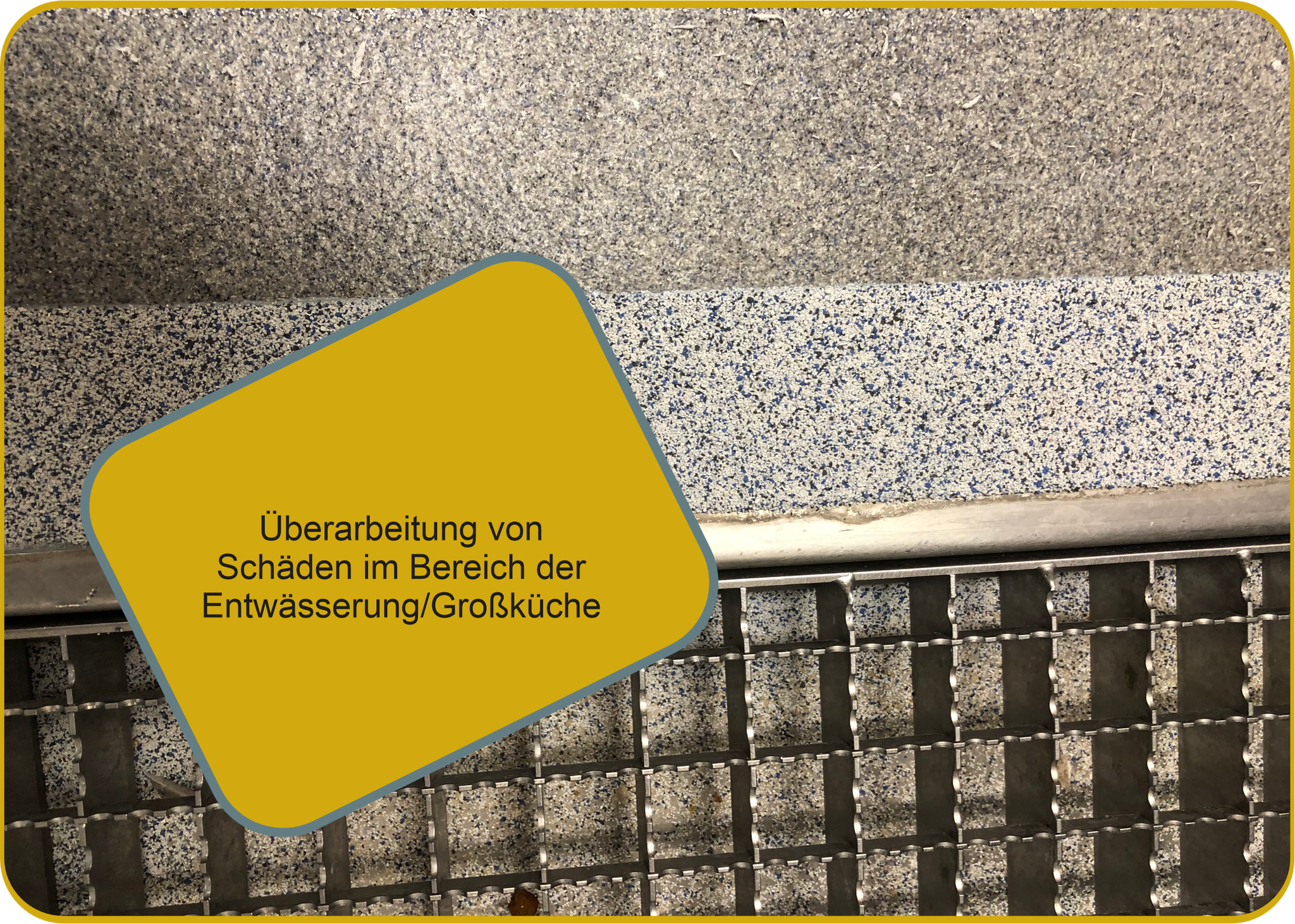 Detail Rinnensanierung Großküche vorher/nachher