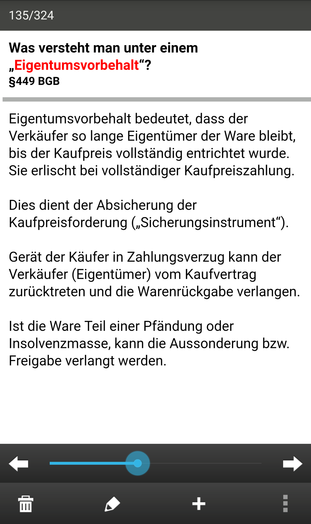 Ihre Karten in der App (hier sehen Sie den Modus „blättern“)