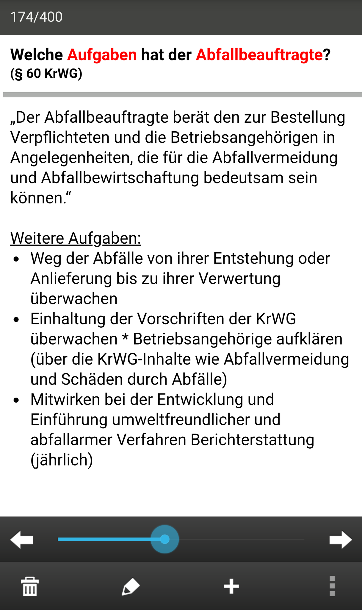 Ihre Karten in der App (hier sehen Sie den Modus „blättern“)