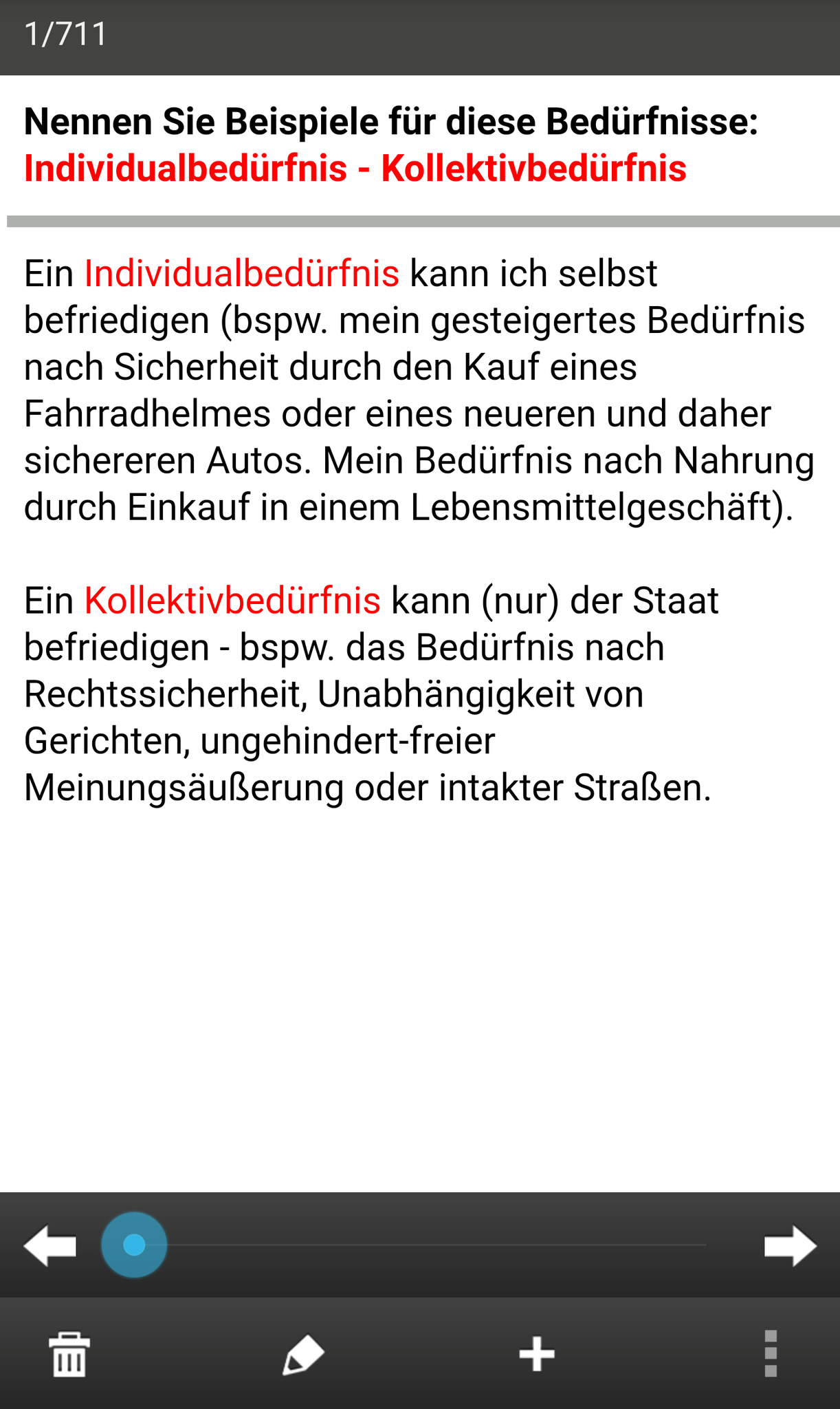 Ihre Karten in der App (hier sehen Sie den Modus „blättern“)