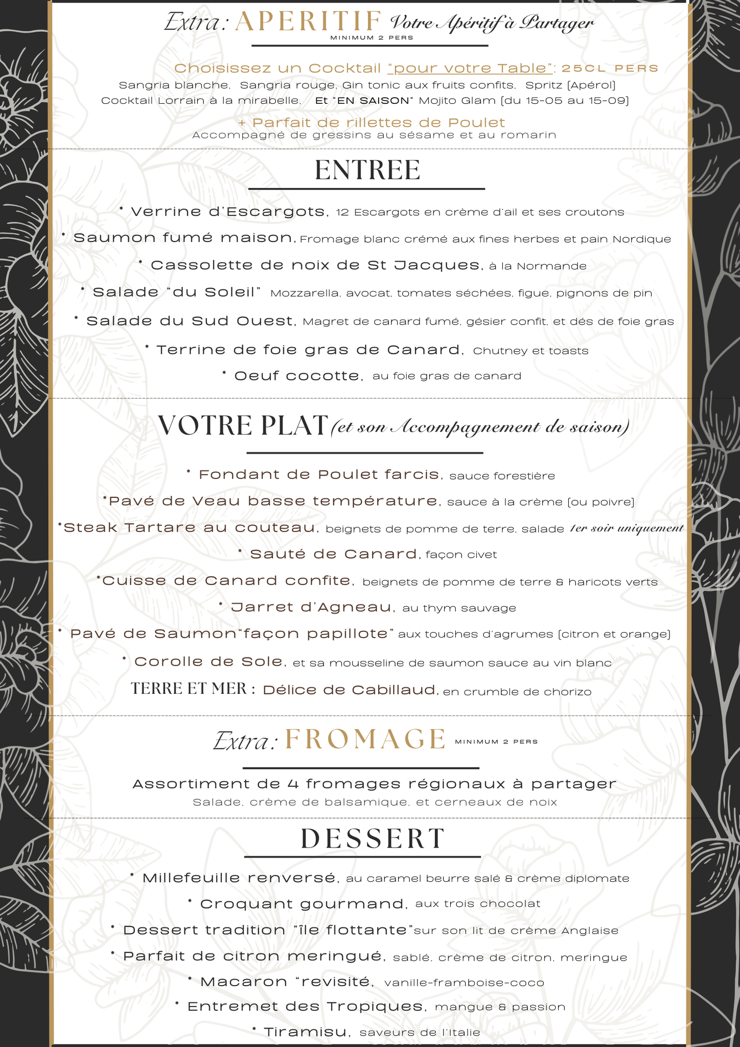 votre repas en amoureux 