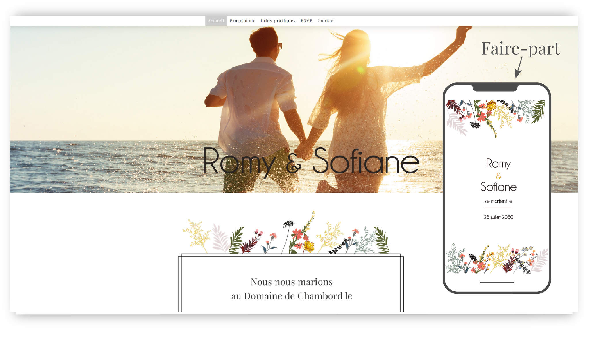 site internet de mariage Fleurs sauvages