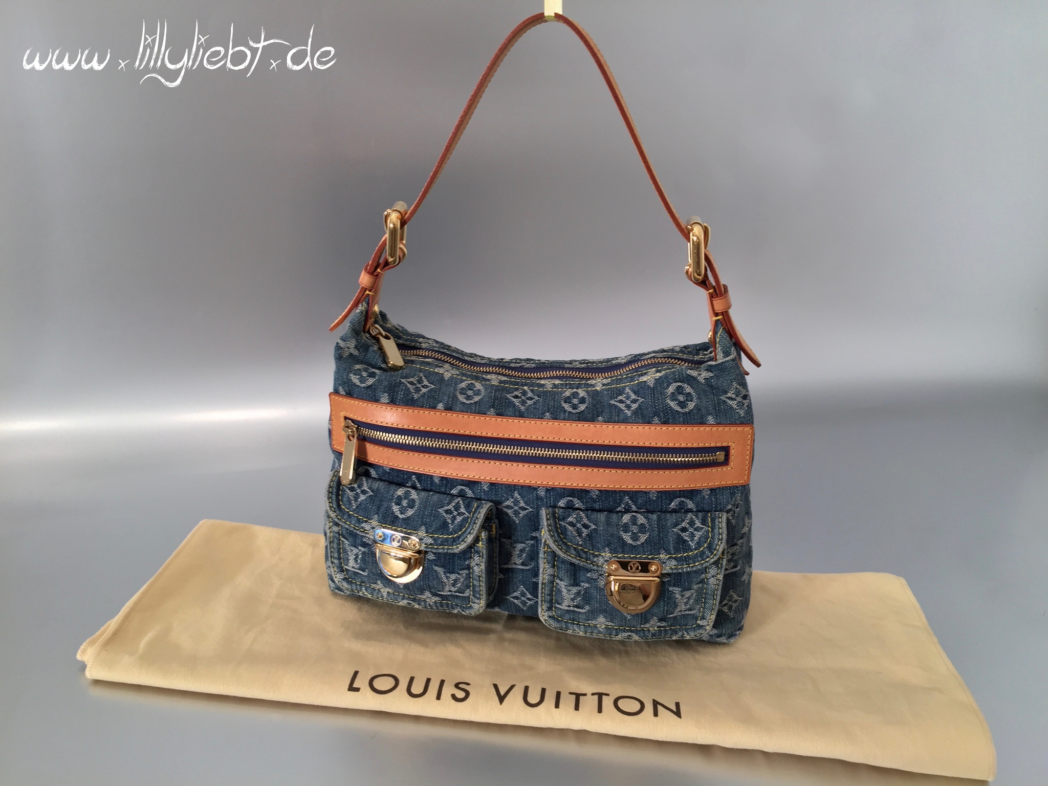 Louis Vuitton Monogram Denim Baggy PM in Blau - Ankauf & Verkauf