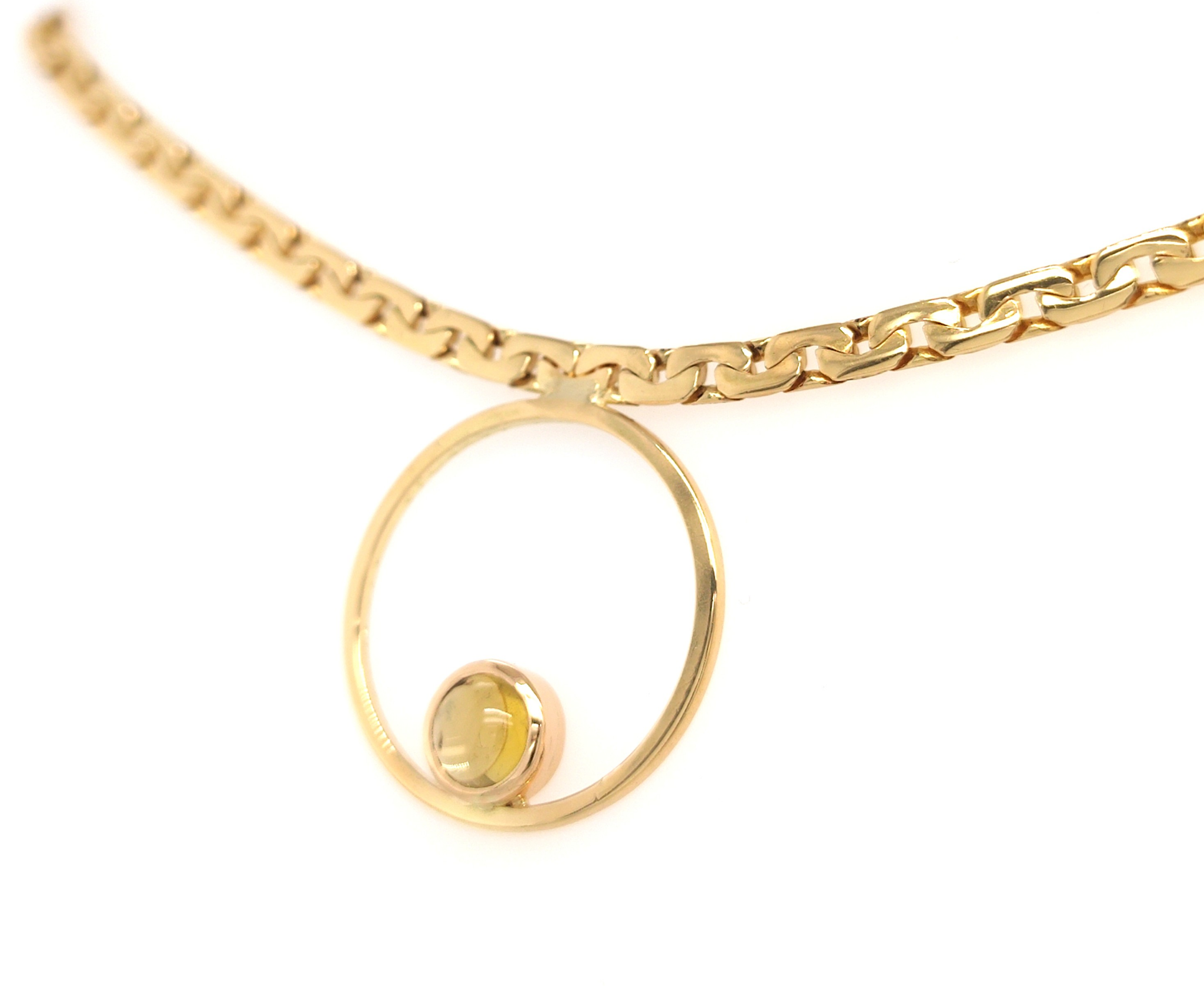 Collier "père & mère" - Or Jaune 750 et tourmaline jaune