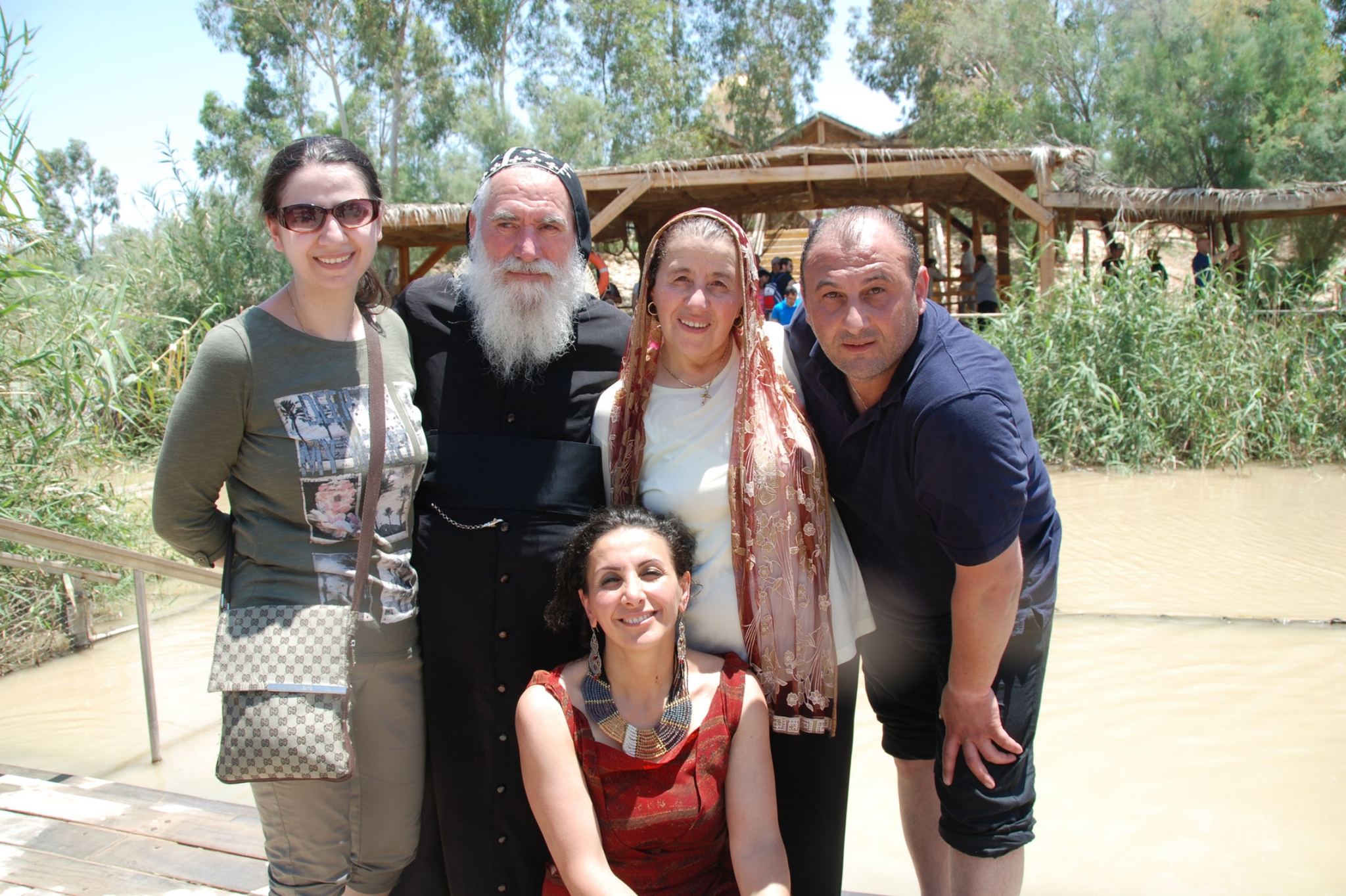 Meine Schwägerin Maria & Emanuel, Mama & Shimun nach unserer Initiation im Jordan