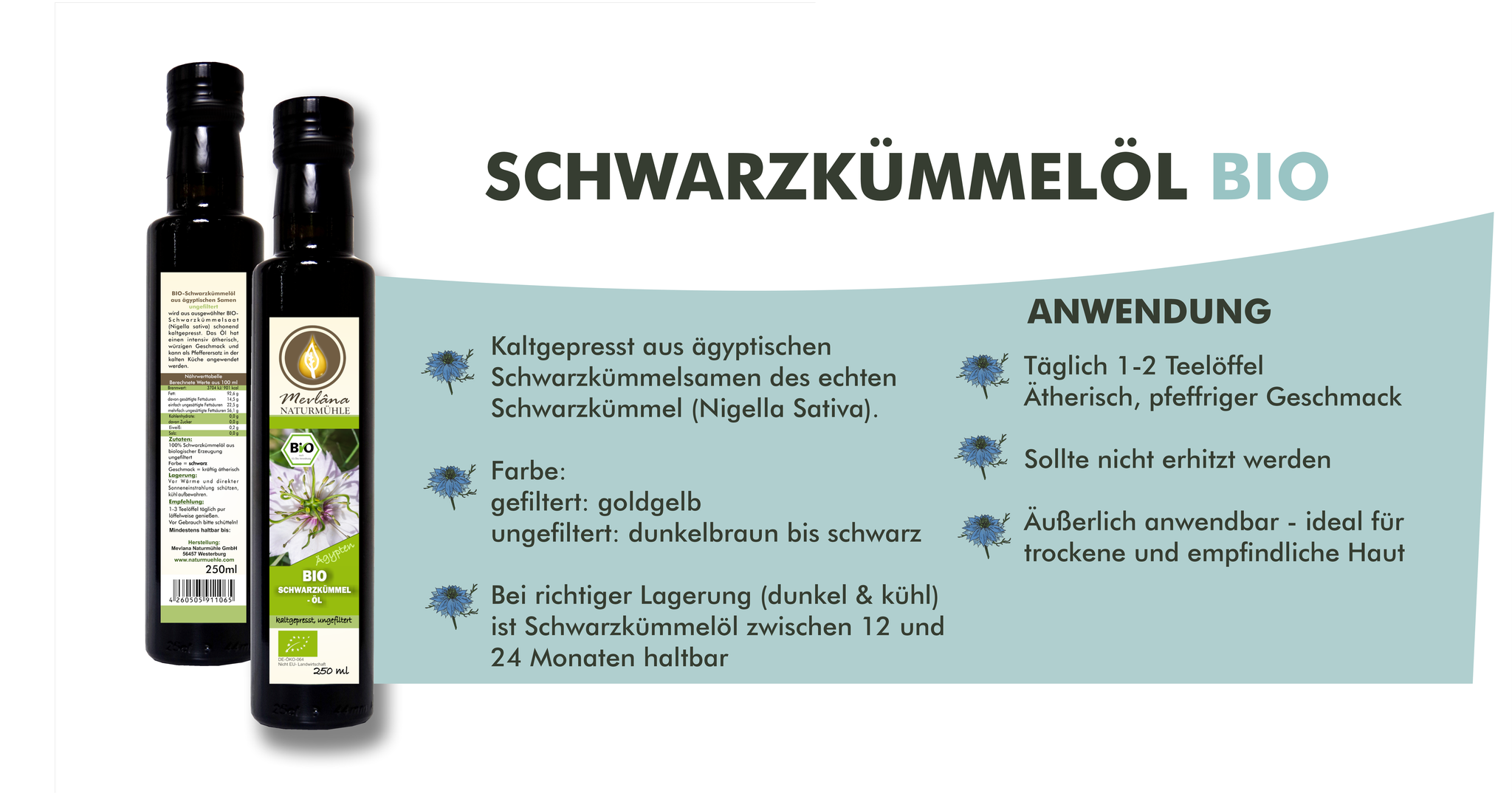 Schwarzkümmelöl bio kaltgepresst kaufen