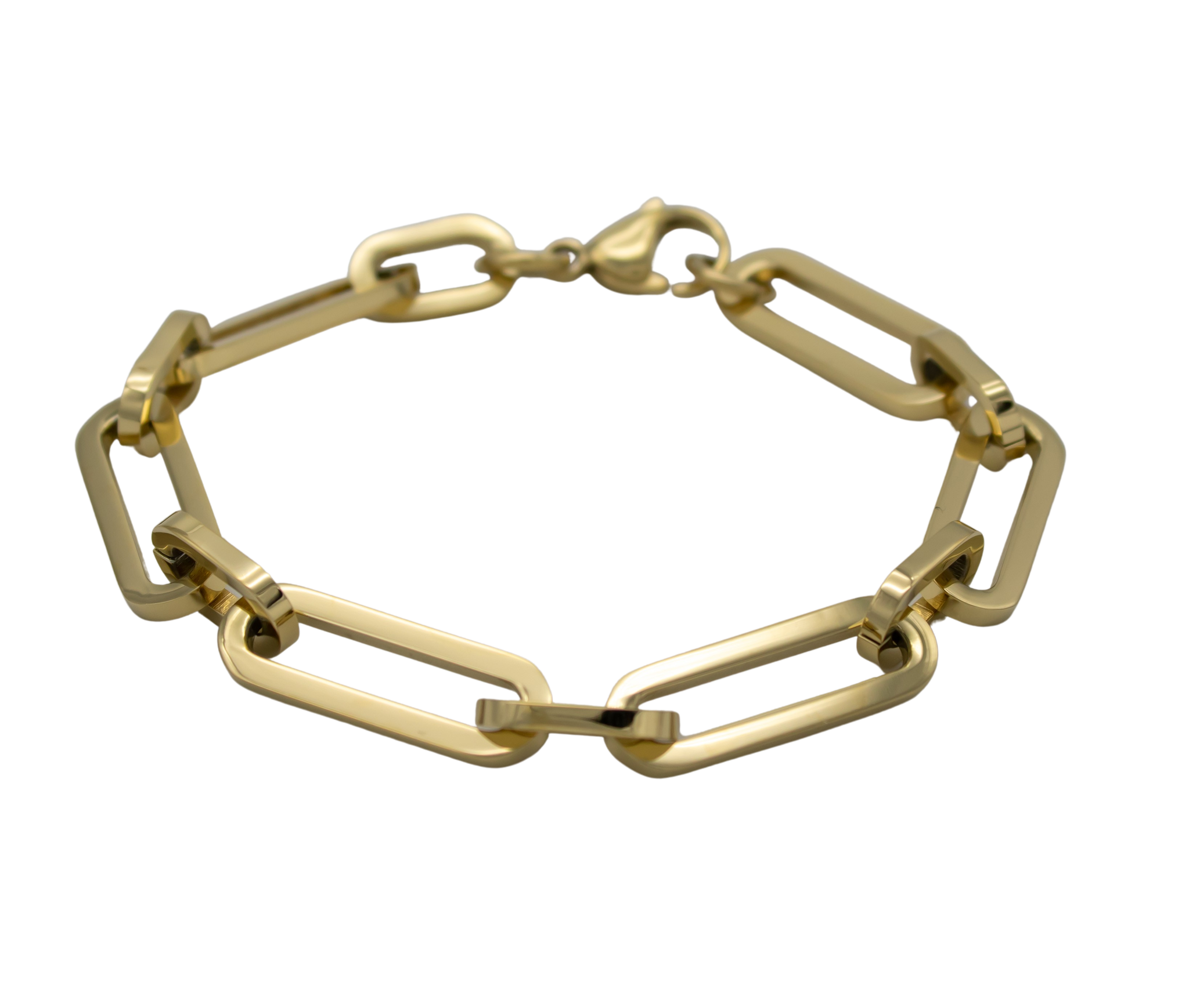eckiges Gliederarmband Edeltahl vergoldet