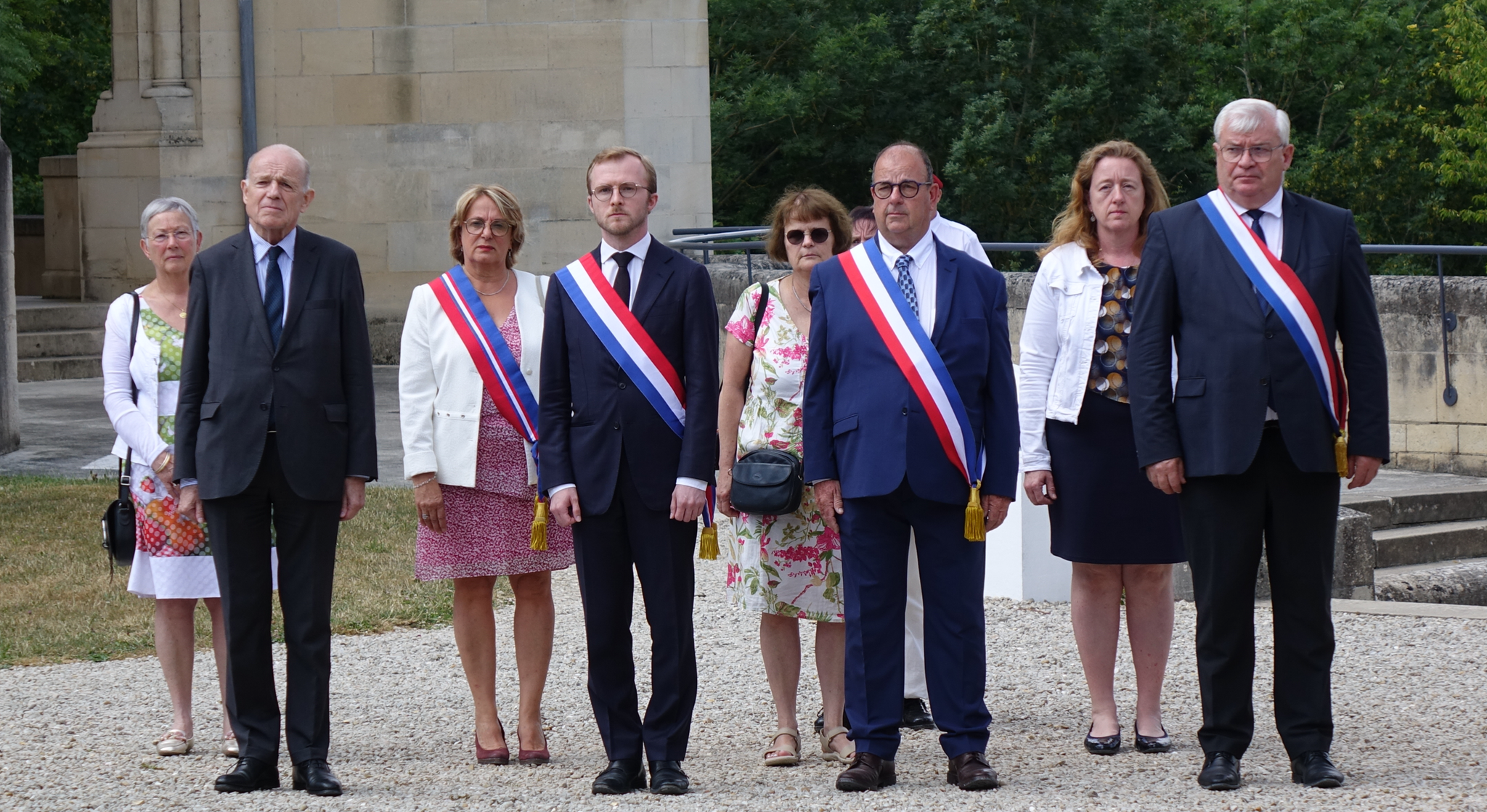 Au premier plan de gauche à droite : le Comte Philippe de La Rochefoucauld, Maxime Michelet, Thierry Barbier et Christian Bruyen. 