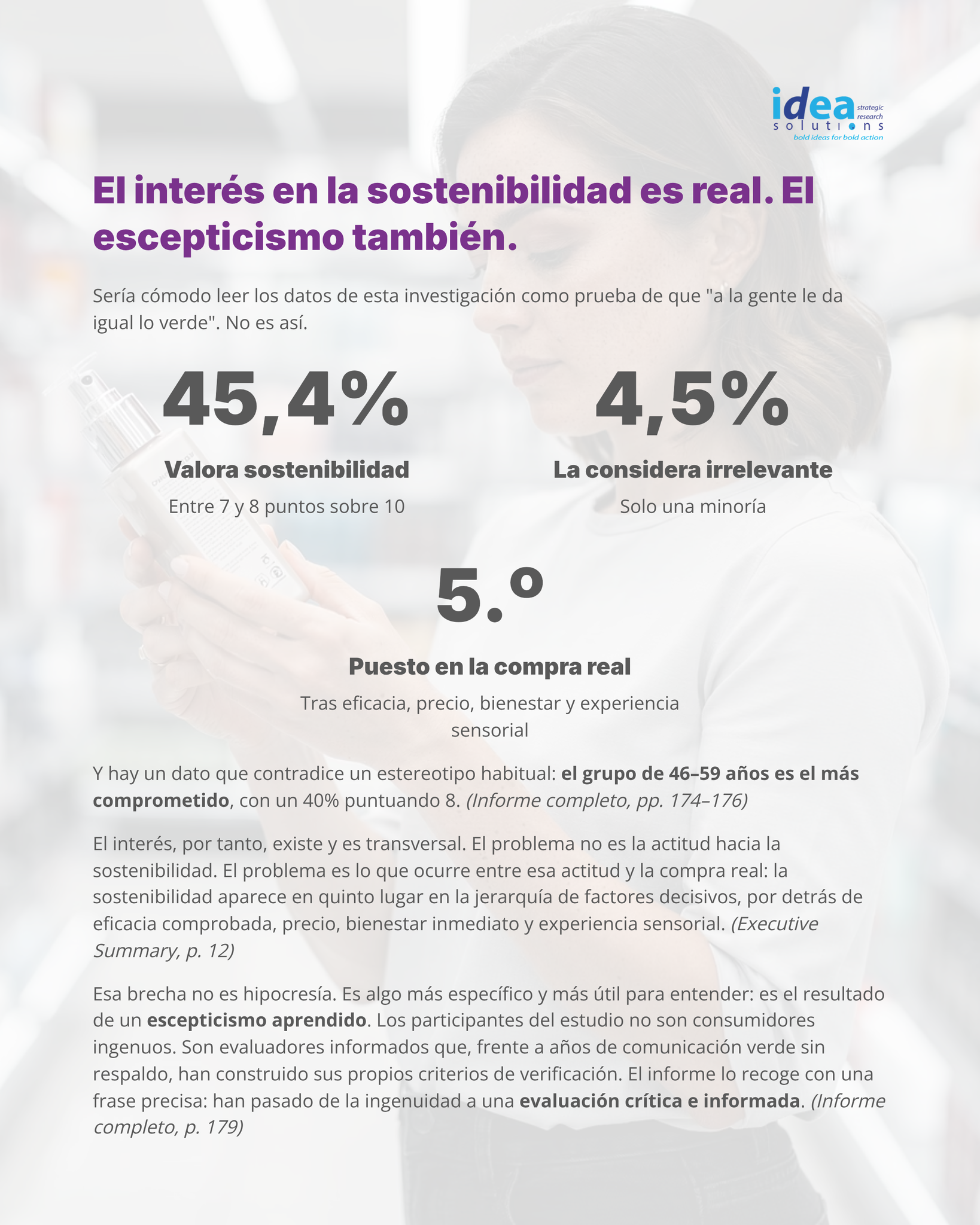 3. El interés en sostenibilidad es real. El escepticismo también.