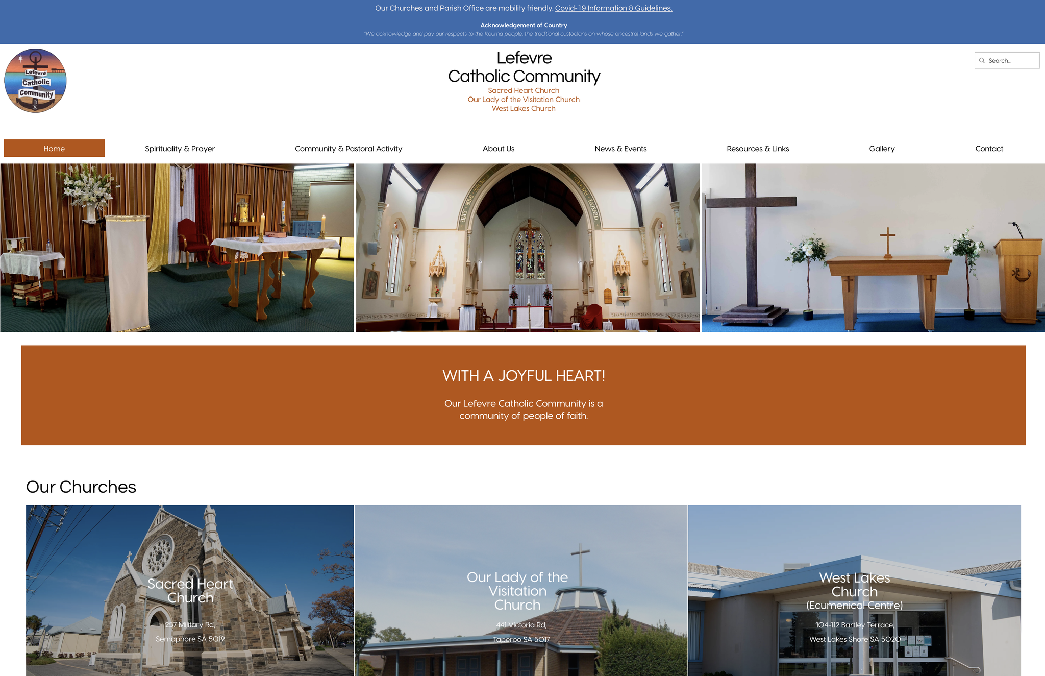 Lefevre Catholic Community; On-going maintenance and additional web design 