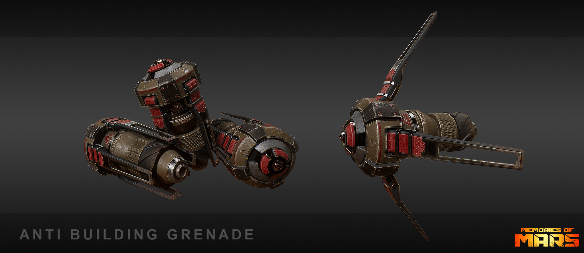 Rocket propelled anti building grenade for Memories of Mars. First person ingame model.