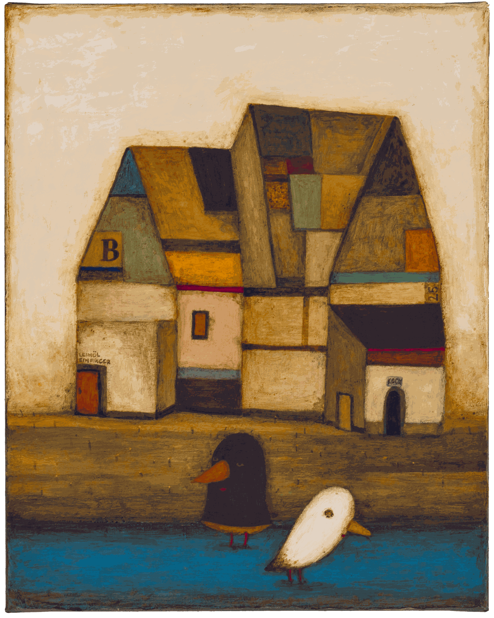 Badetag für Bauhäusler · Acryl/ Leinwand · 40 x 50 cm