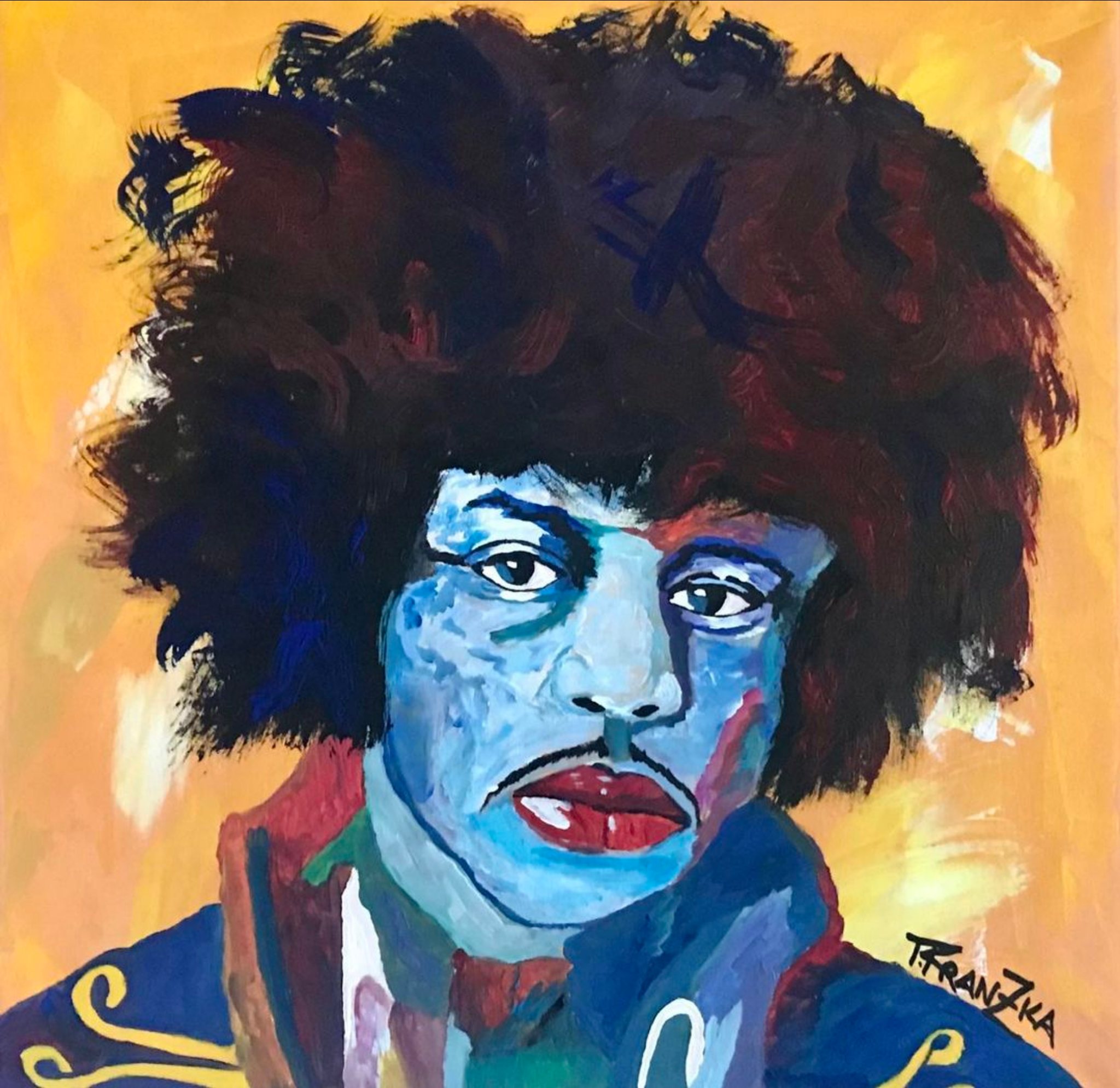 jimi hendrix Acryl 60x60cm