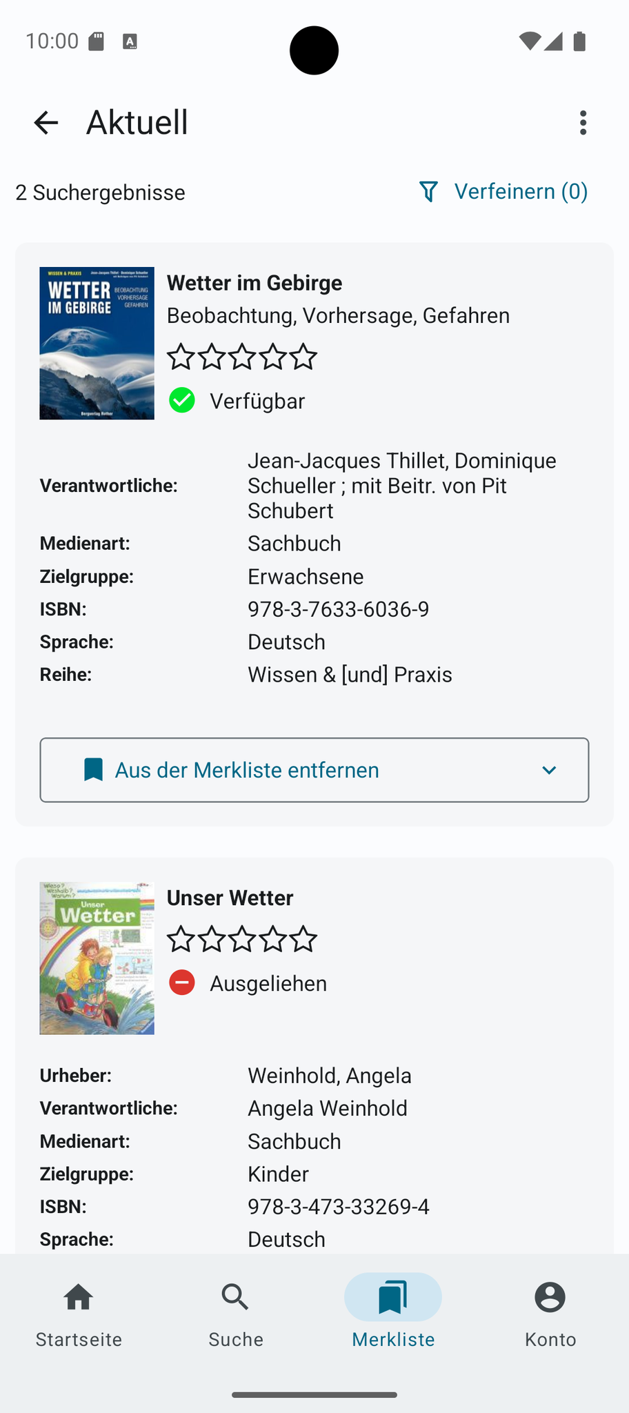 Merkliste