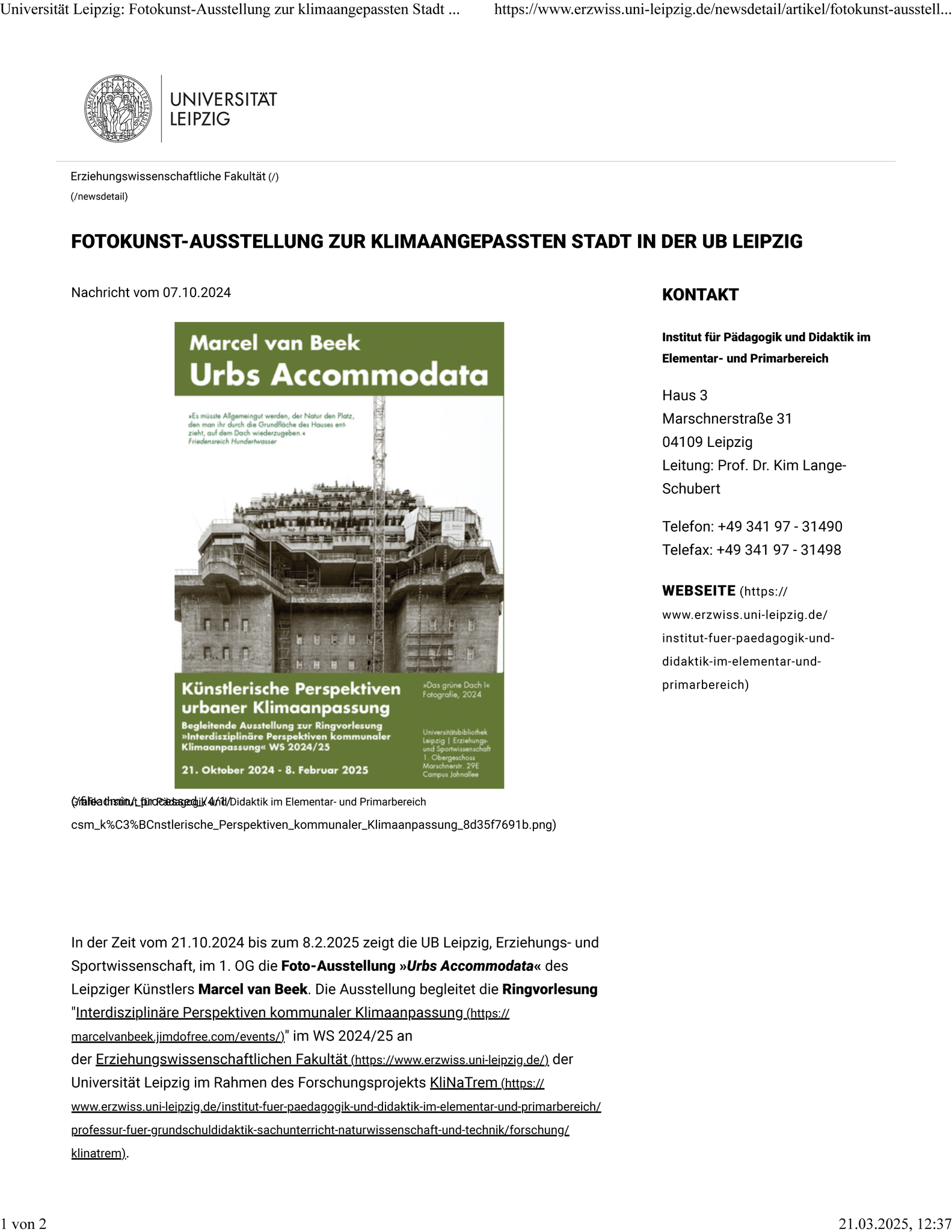 Universität Leipzig | Erziehungswiss. Fakultät | 2024