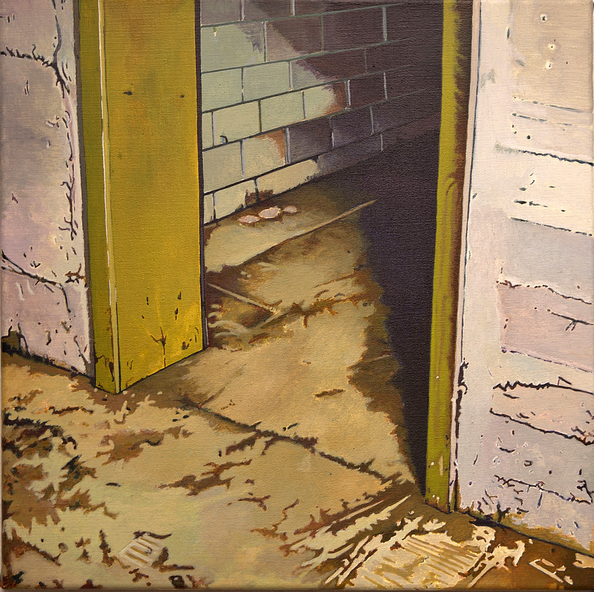 Marcel van Beek: »Die Schwelle« | Acryl auf Leinwand im Schattenfugenrahmen | 40 x 40 cm | 2021