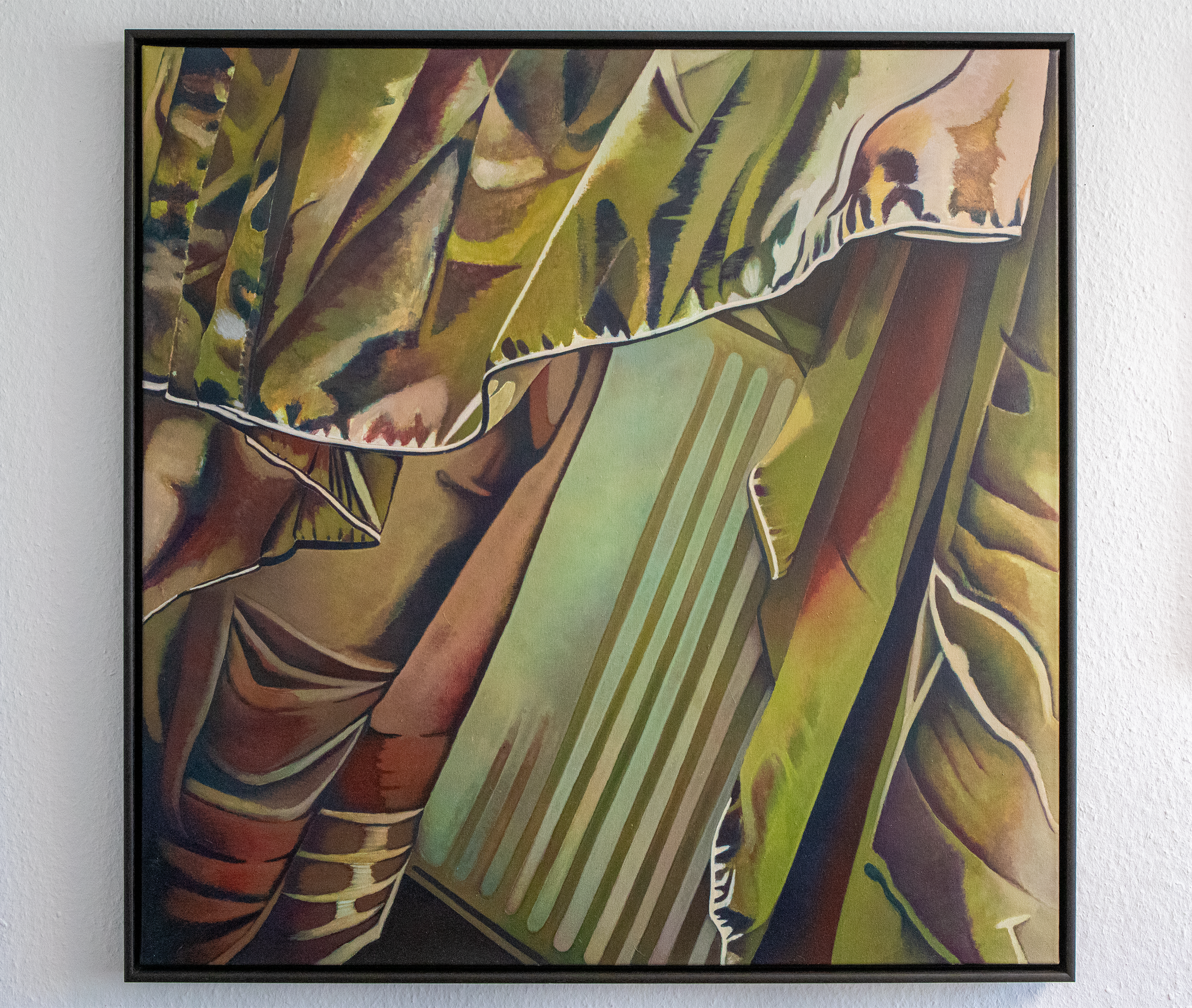 Marcel van Beek: »Der Vorhang« [in situ] | Acryl auf Leinwand im Schattenfugenrahmen | 100 x 100 cm | 2022