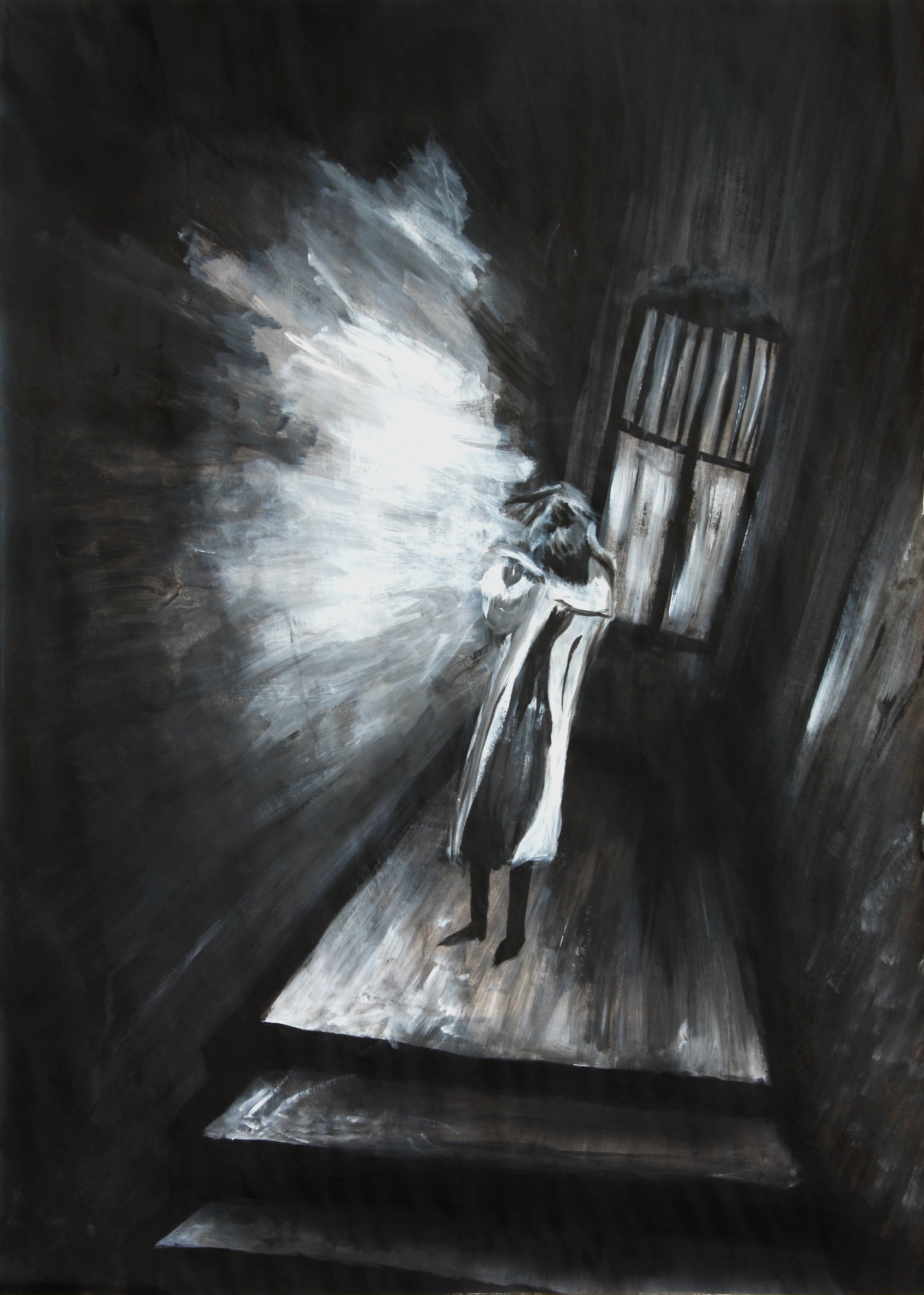 Marcel van Beek: »Es ist soweit« | Acryl auf Papier | 70 x 50 cm | 2012